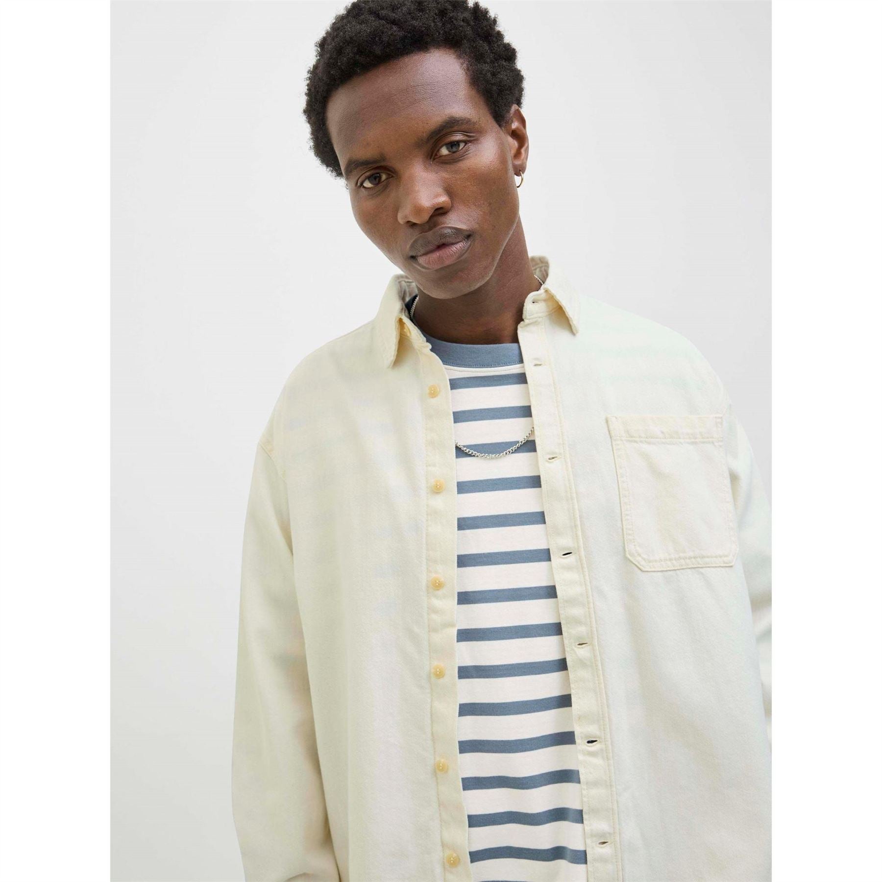 Jack and Jones Denim Long Sleeve Plain Shirt