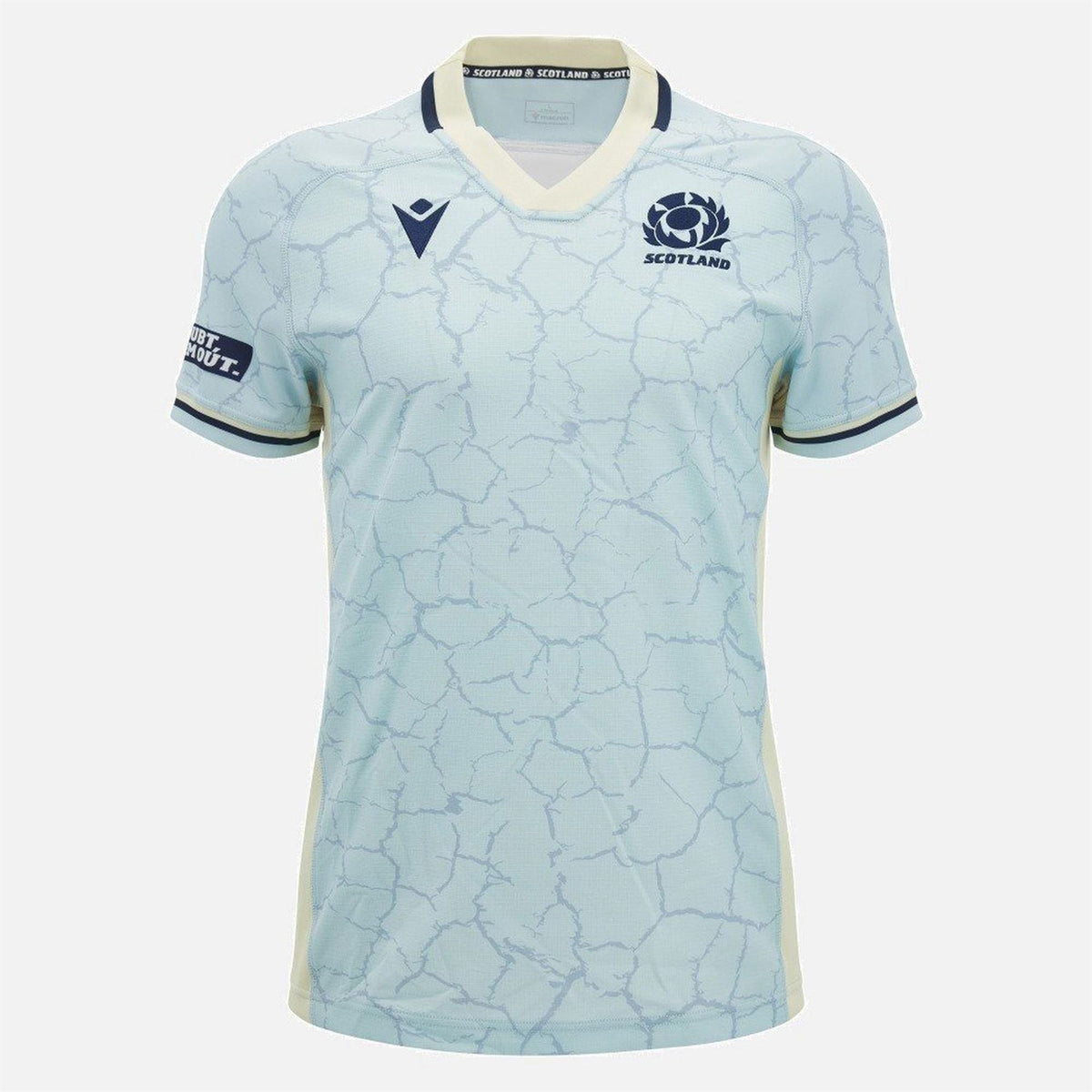 Macron Scotland Rugby Training 2024 25 V Neck Short Sleeve T-Shirt