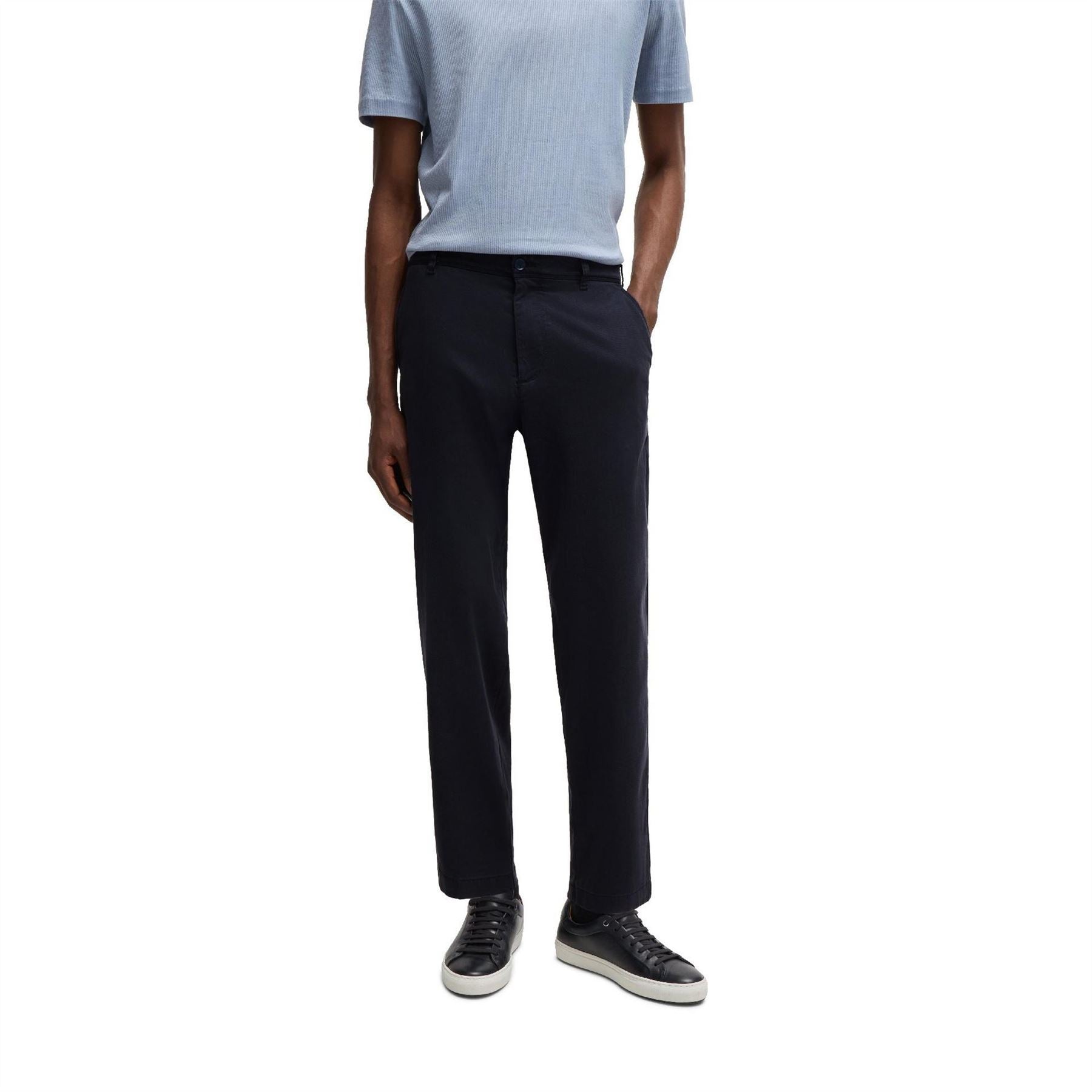 Boss Solid Patterned Straight Fit Chinos