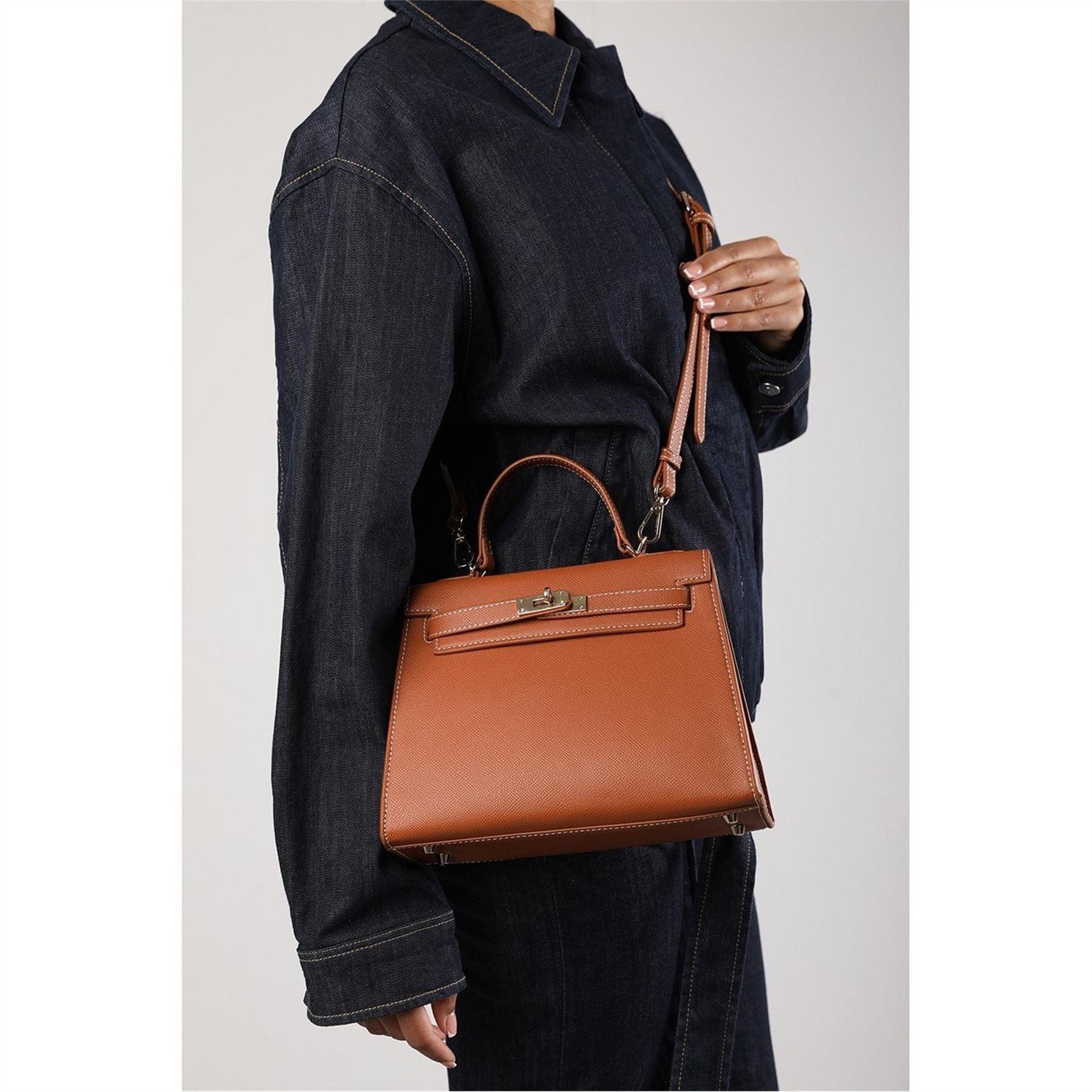Wheres That From Handle Satchel Mini Tote Bag With Turn Lock