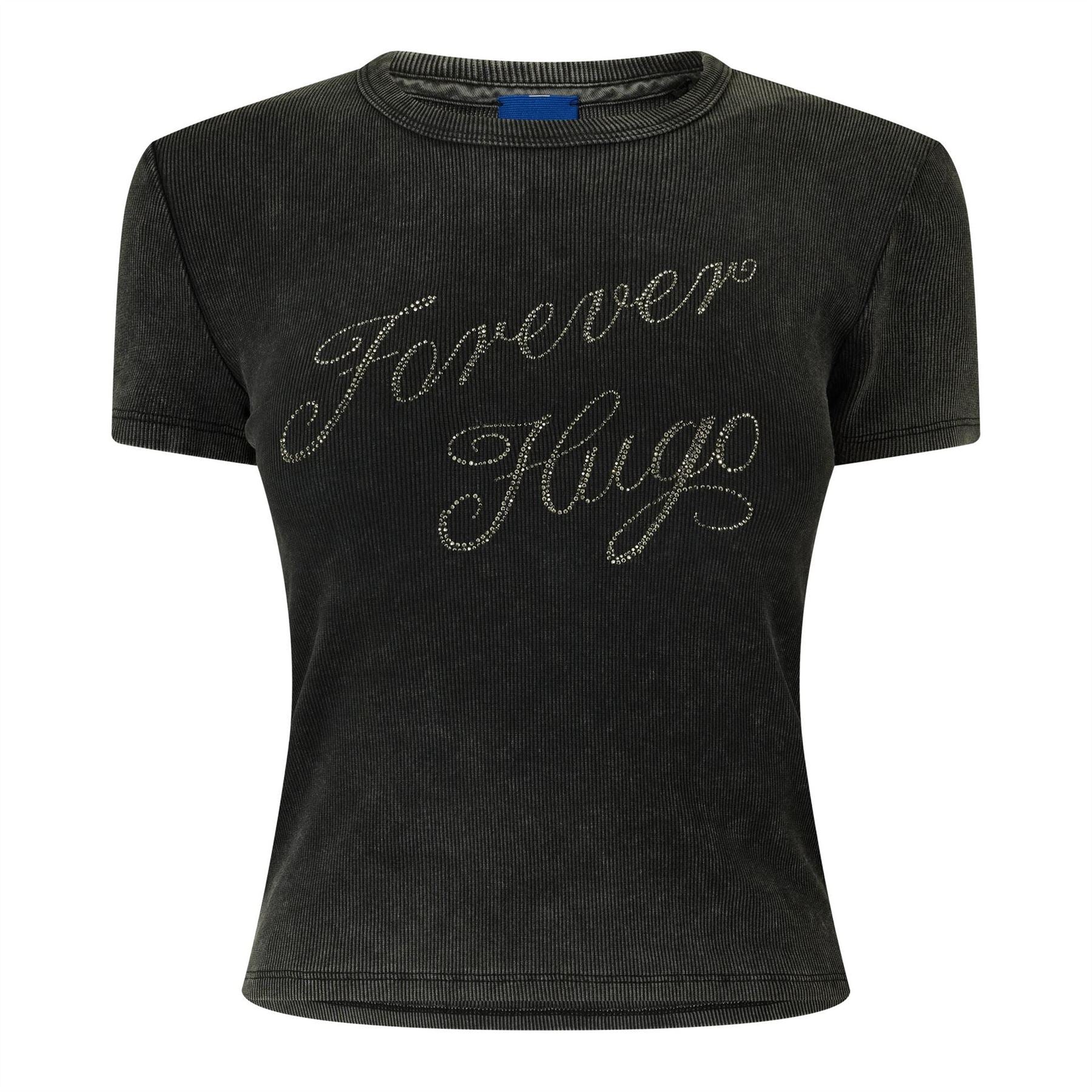 Hugo Lettering Graphic Crew Neck Short Sleeve Slim Fit T-Shirt