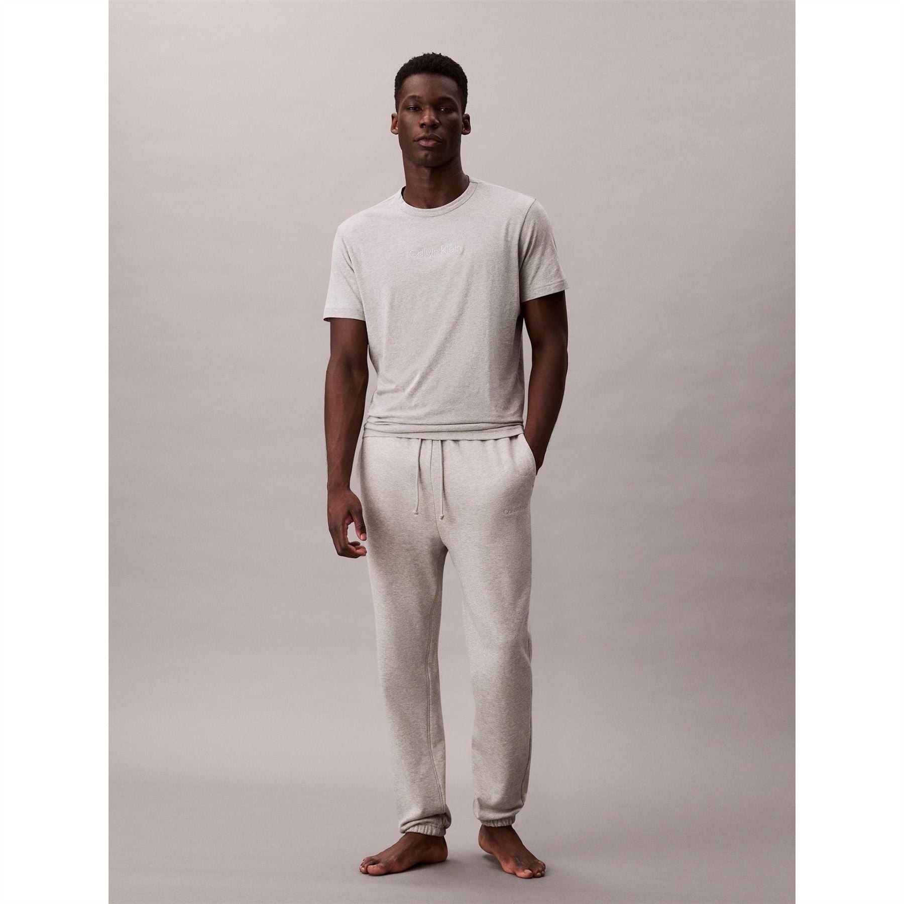 Calvin Klein Solid Patterned Elastic Cuff Joggers