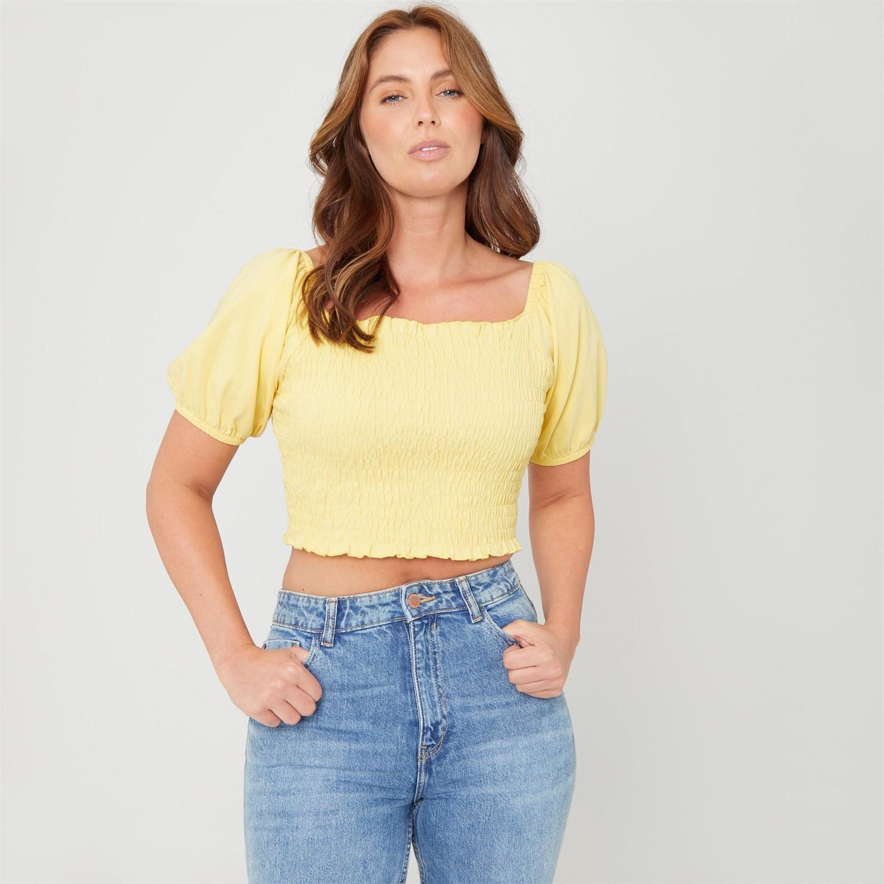 Be You Puff Sleeve Off-The-Shoulder Cropped Blouse
