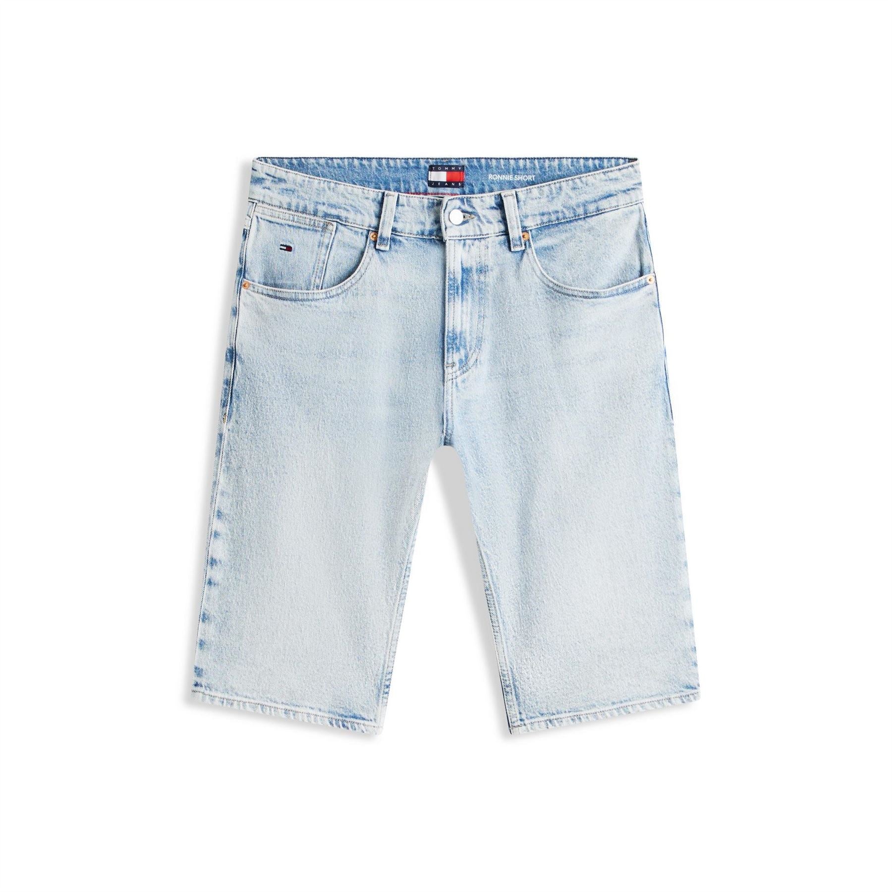 Tommy Jeans Denim Bermuda Shorts Solid Patterned