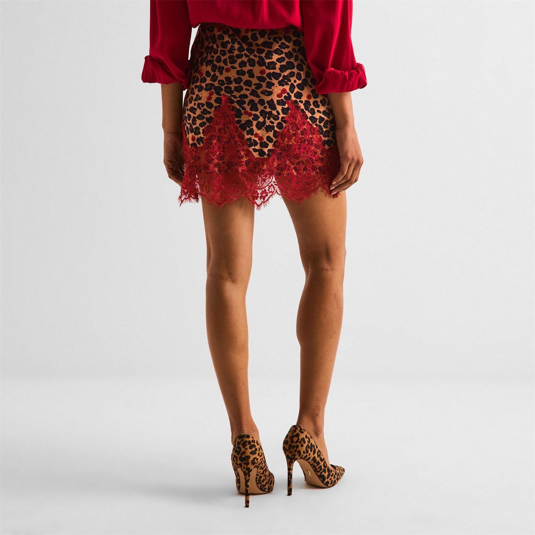 Never Fully Dressed Maeva Mini Leopard Patterned Pencil Skirt