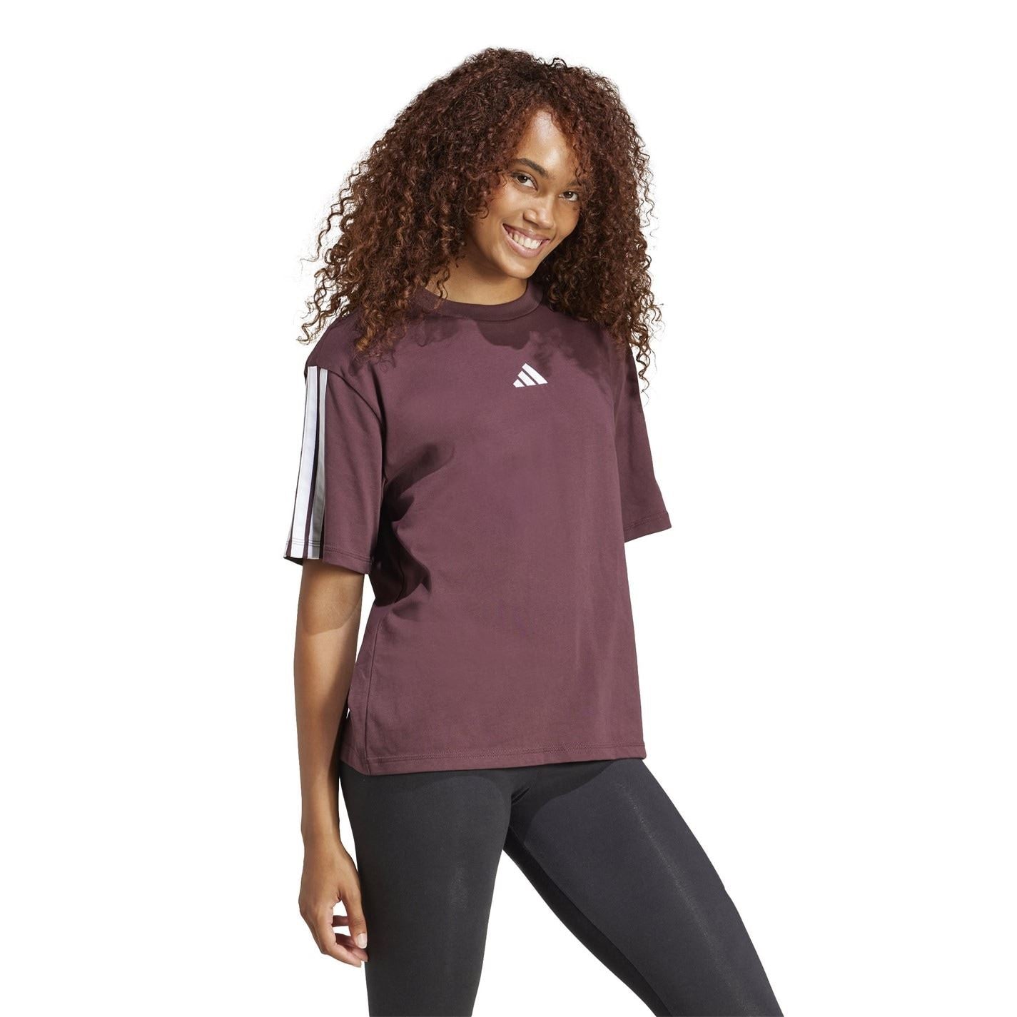 adidas Womens Essentials 3 Stripe T-Shirt