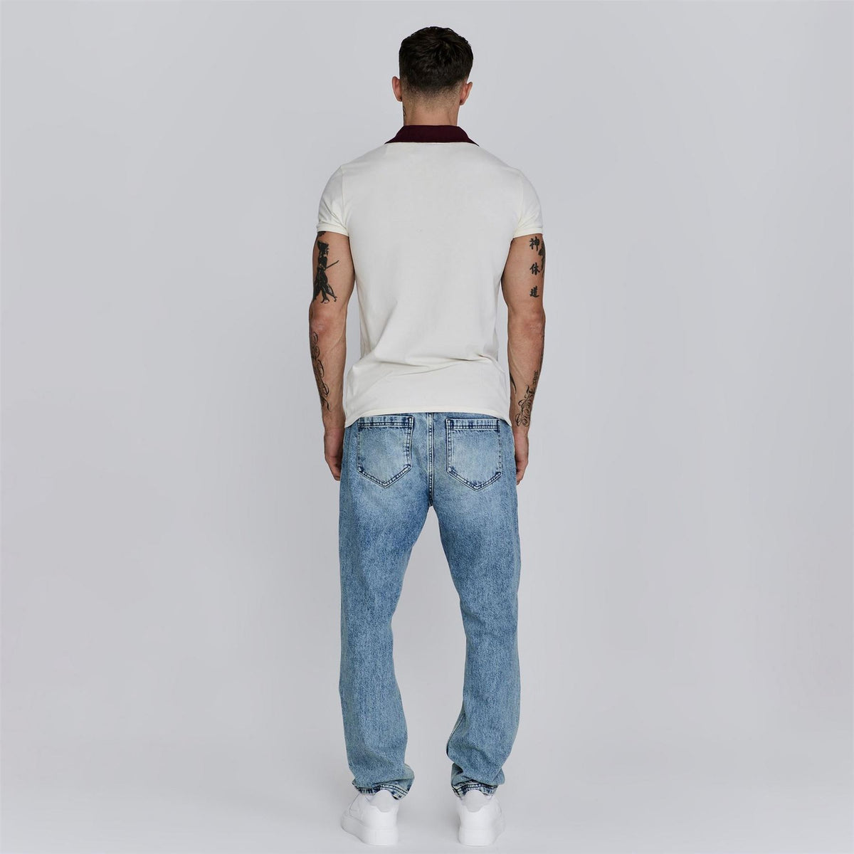 SikSilk Contrast Collared Slim Fit Polo Shirt