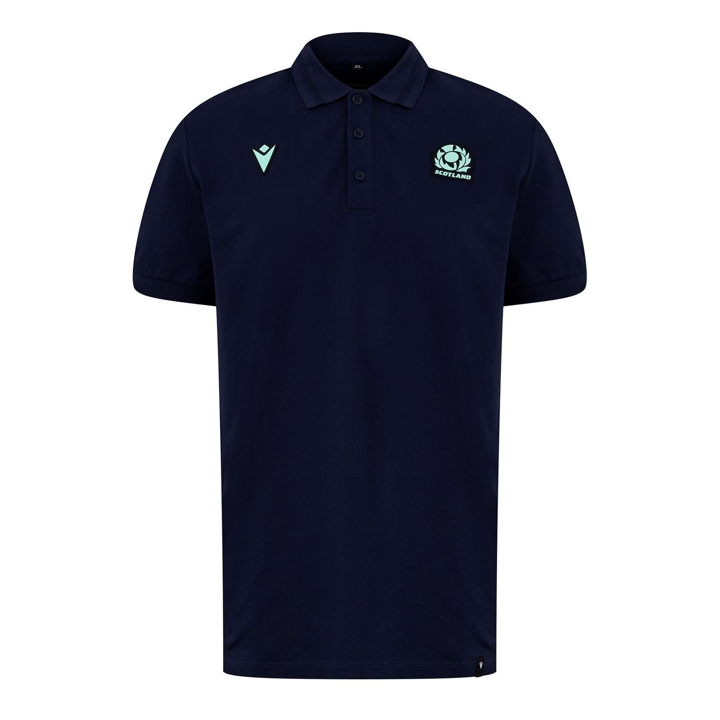 Macron Scotland Rugby Union Polo Shirt 2024 Adults
