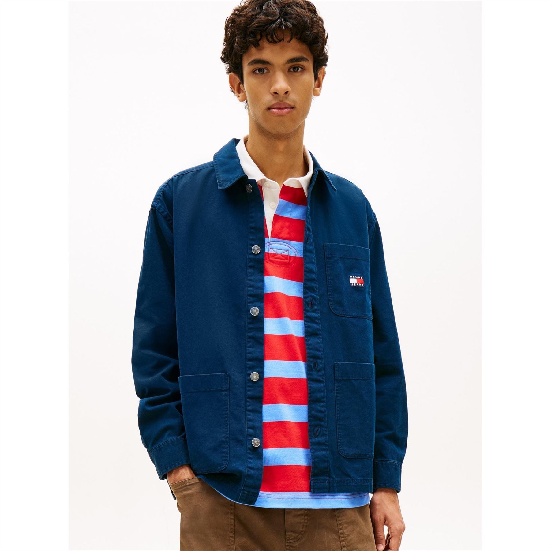 Tommy Jeans Essential Solid Patterned Front Pocket Overshirt
