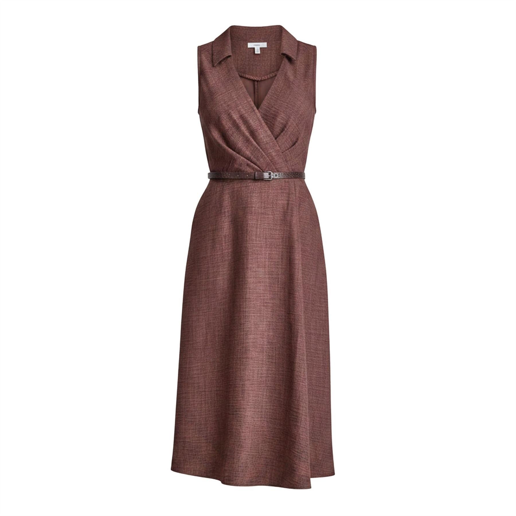DKNY Sl Belted Midi Shirt Dress
