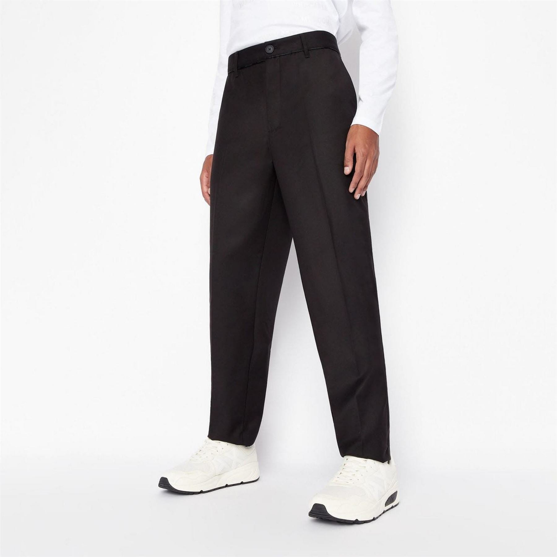 Armani Exchange Mens Exchange Pantaloni Straight Leg Trousers