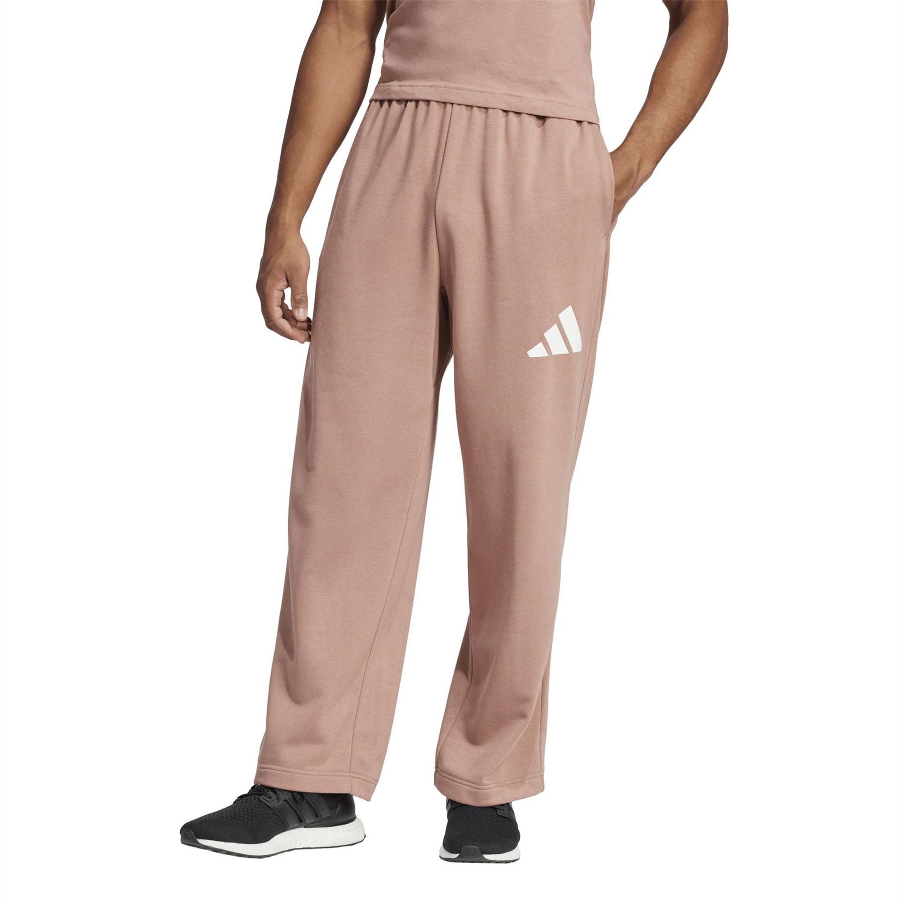 adidas Mens Essentials Wide Leg 3 Bar Logo Joggers