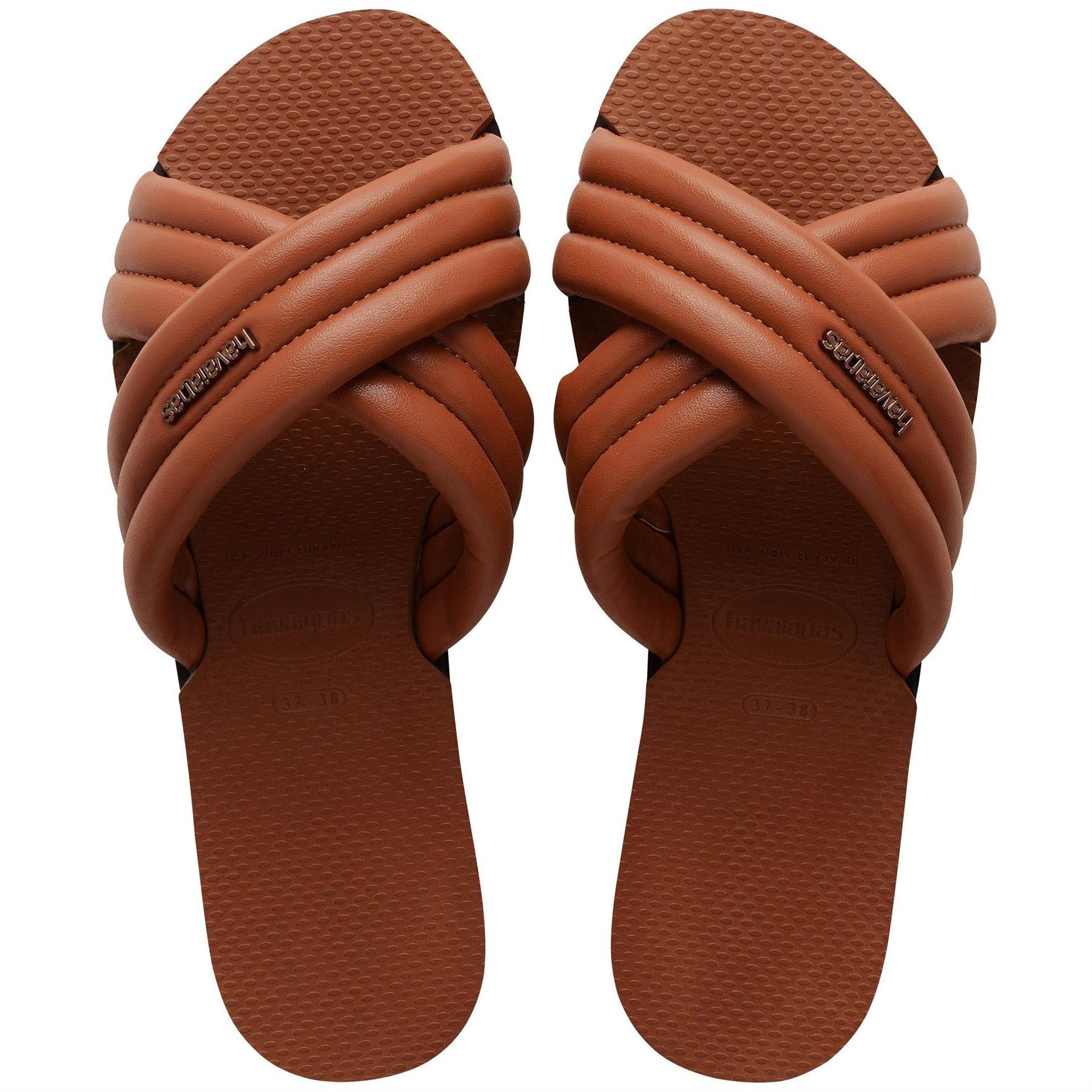 Havaianas Solid Patterned Open Toe Slide Sandals
