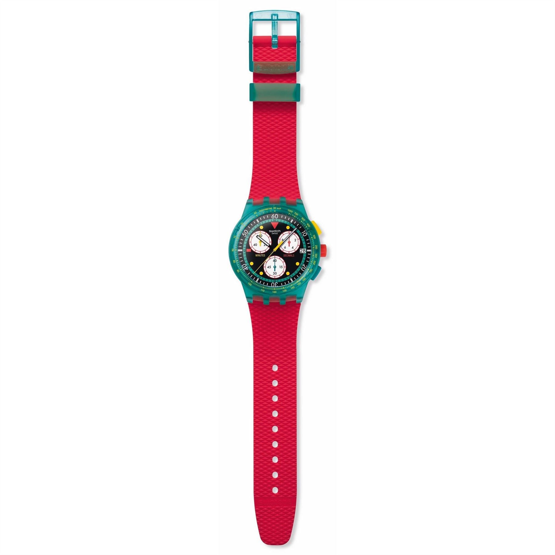 Swatch Chronograph Racing Rubber Single Wrap Analogue Watch