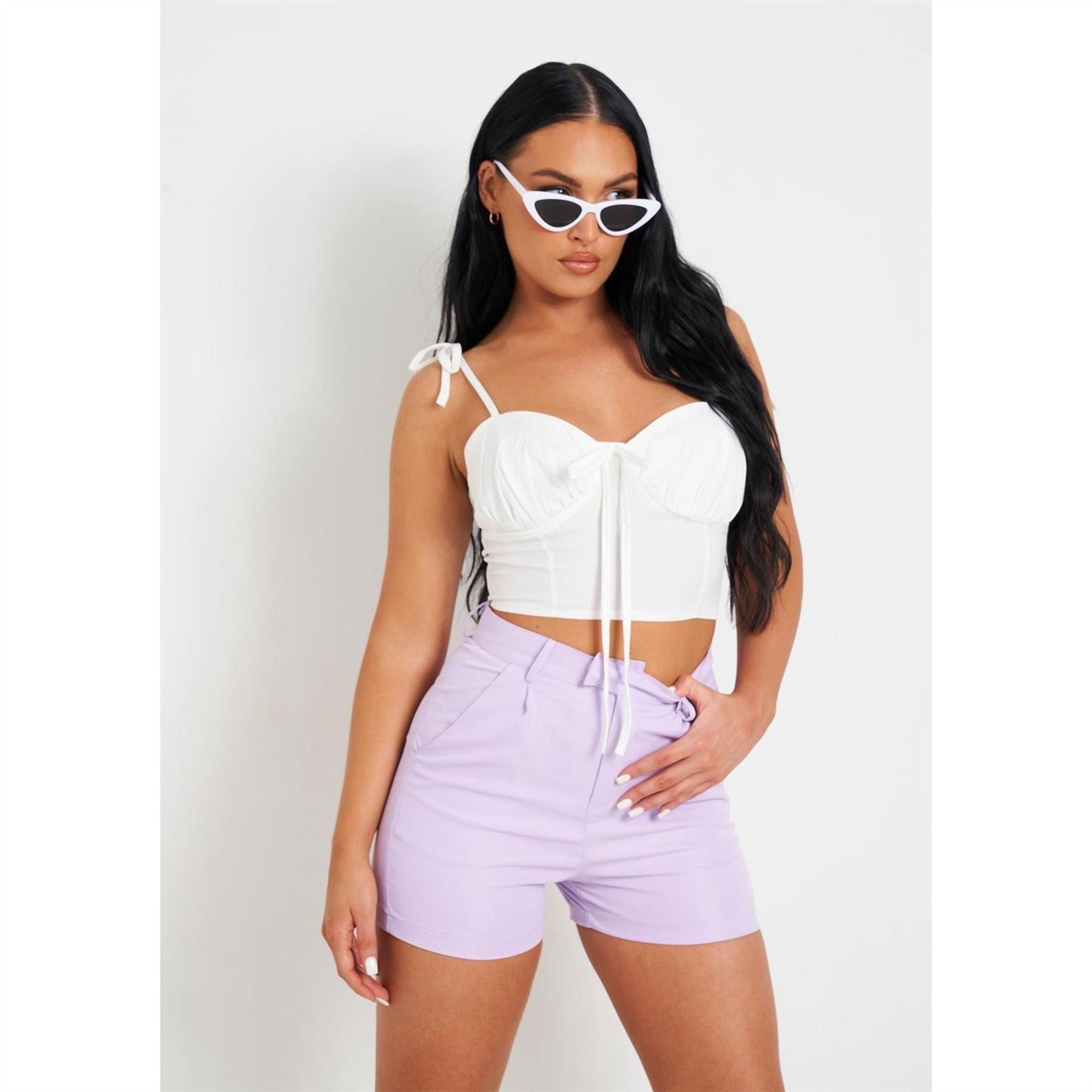Missy Empire Tie Strap Crop Top