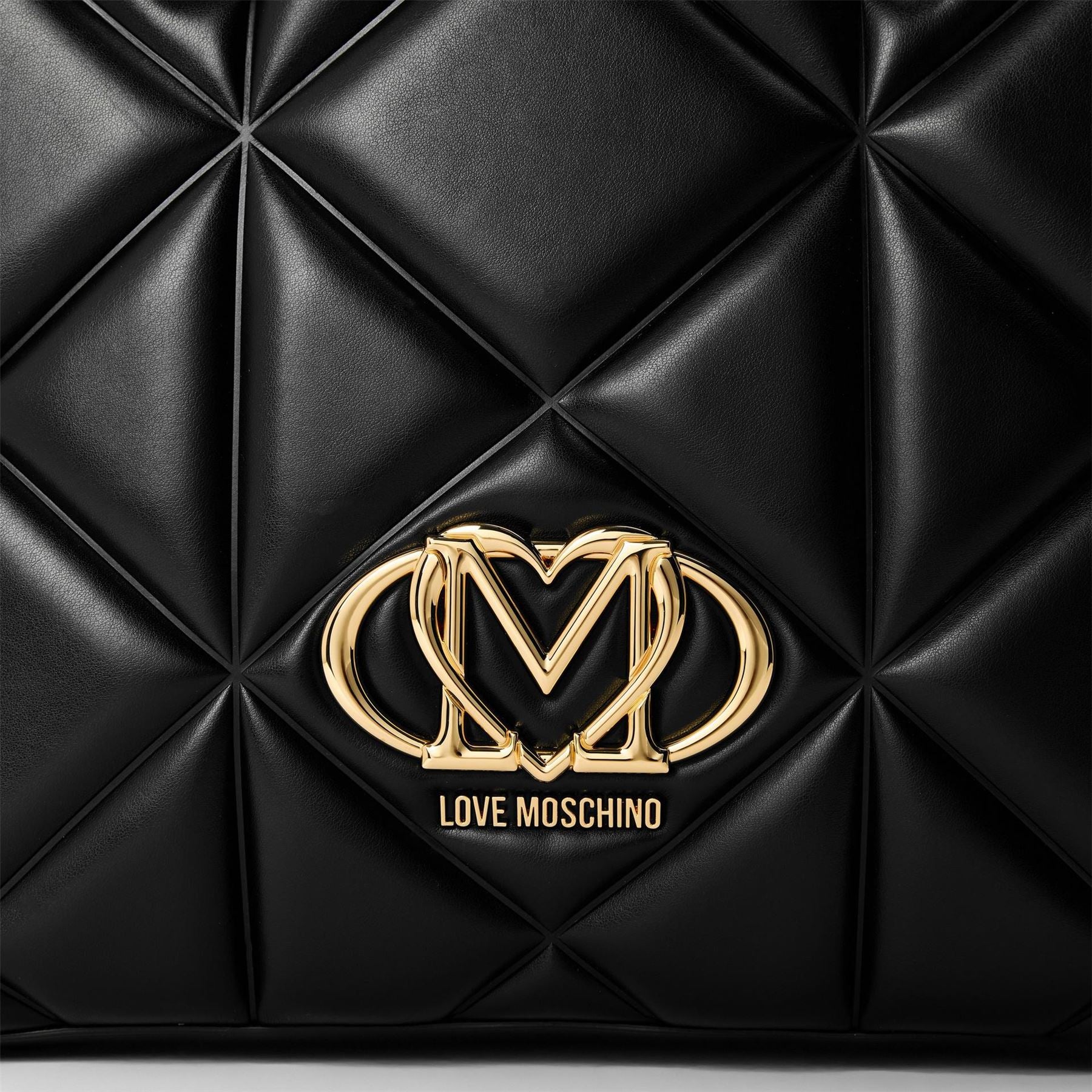 Love Moschino Quilt Rectangle Shape Tote with Gold Tone Hardware