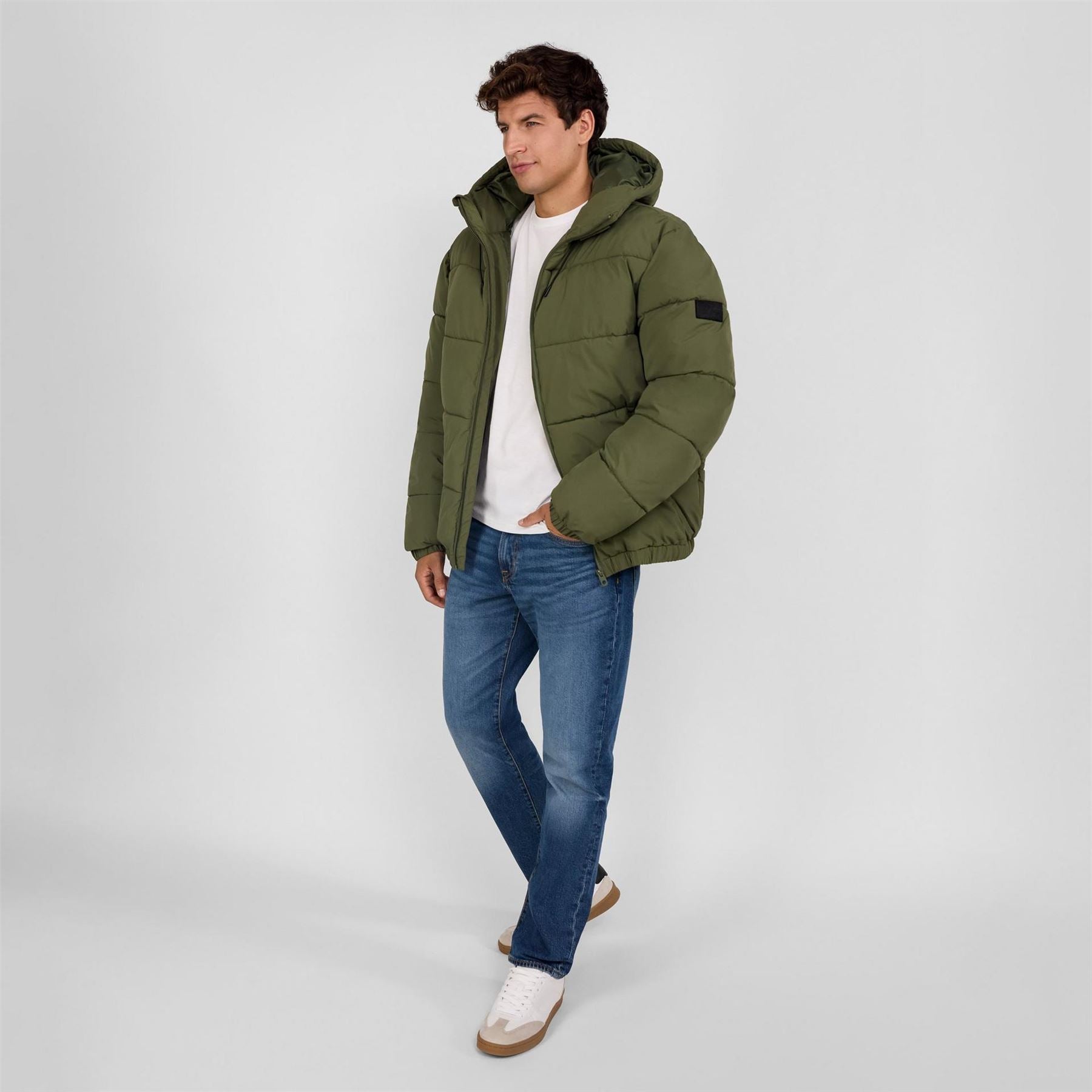Minoti Men Ripstop Jacket High Collar Adjustable Hood Khaki