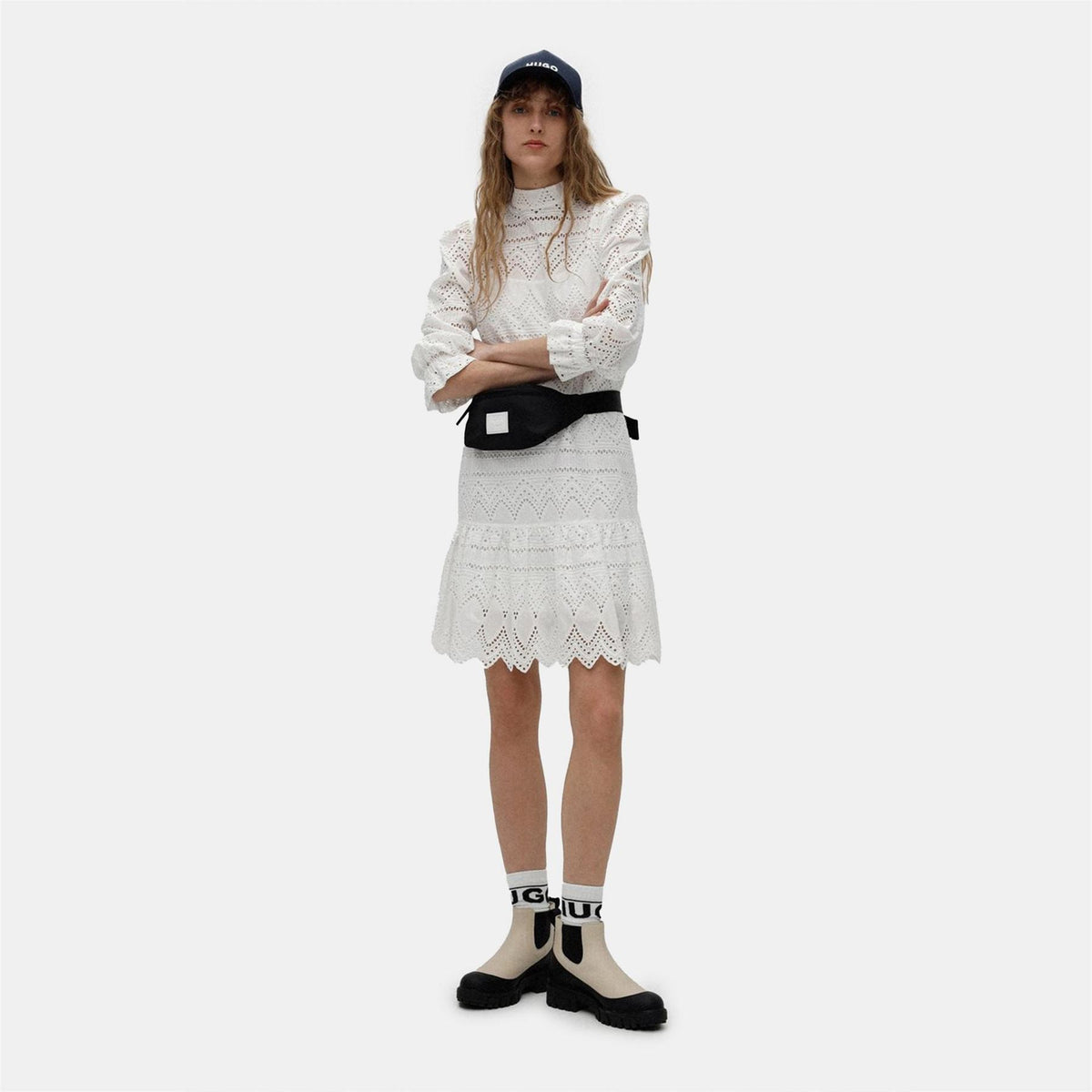 Hugo Kalina High Neck Midi Dress