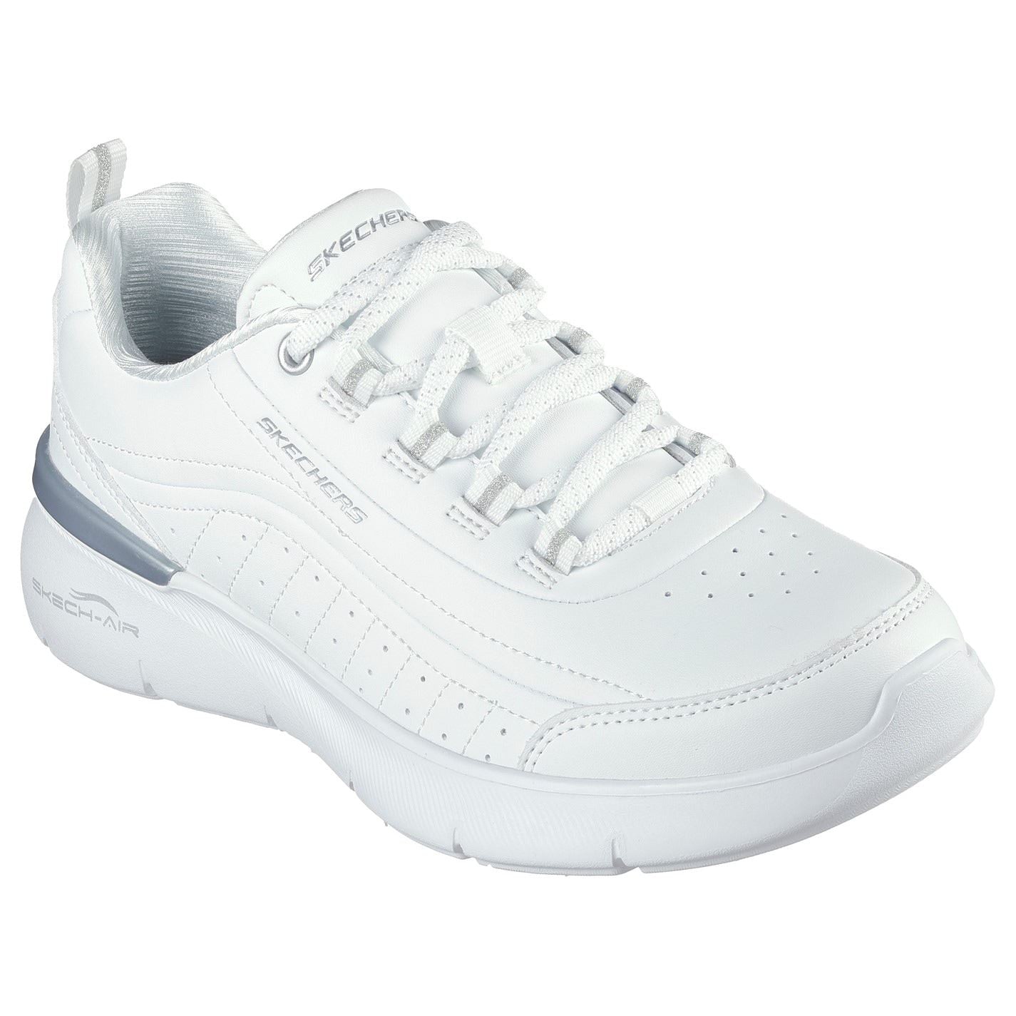 Skechers Womens Duraleather Lace Up W Memory Foam Runners