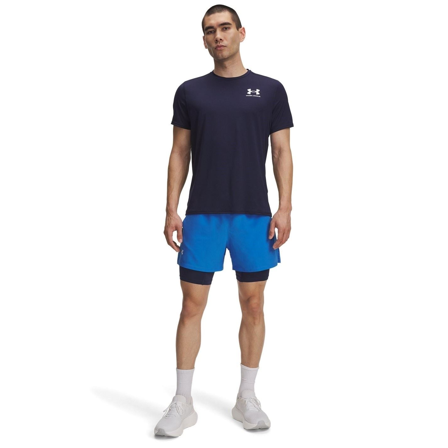 Under Armour Mens Armour Ua Launch 2 In 1 7 Shorts