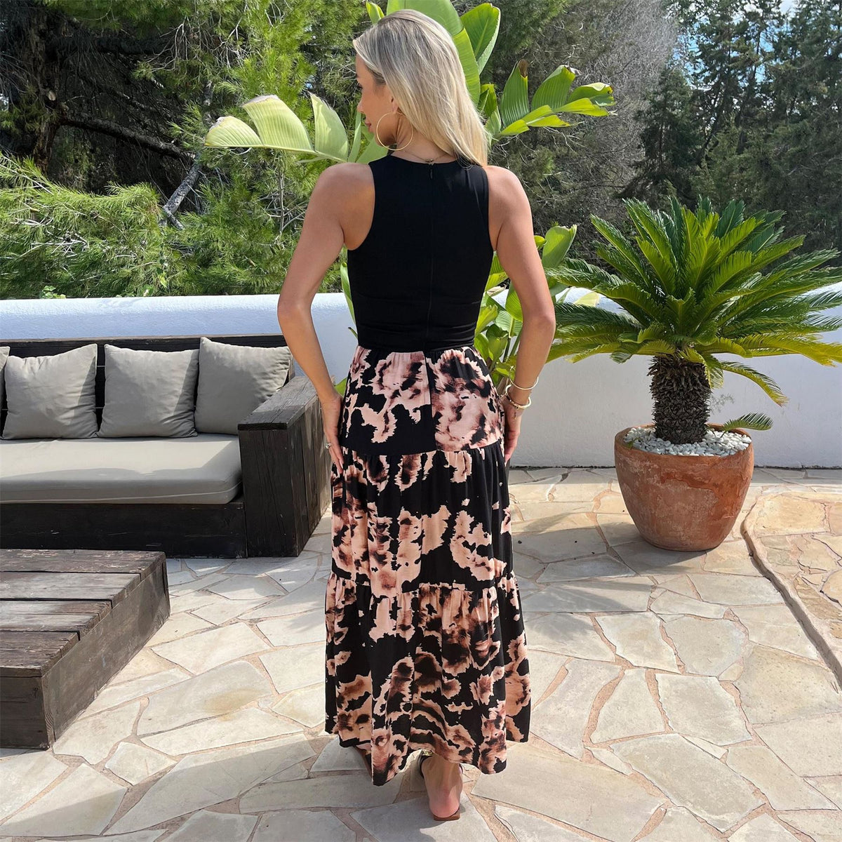 AX Paris Abstract Print 2 In 1 Smock Midi Dress