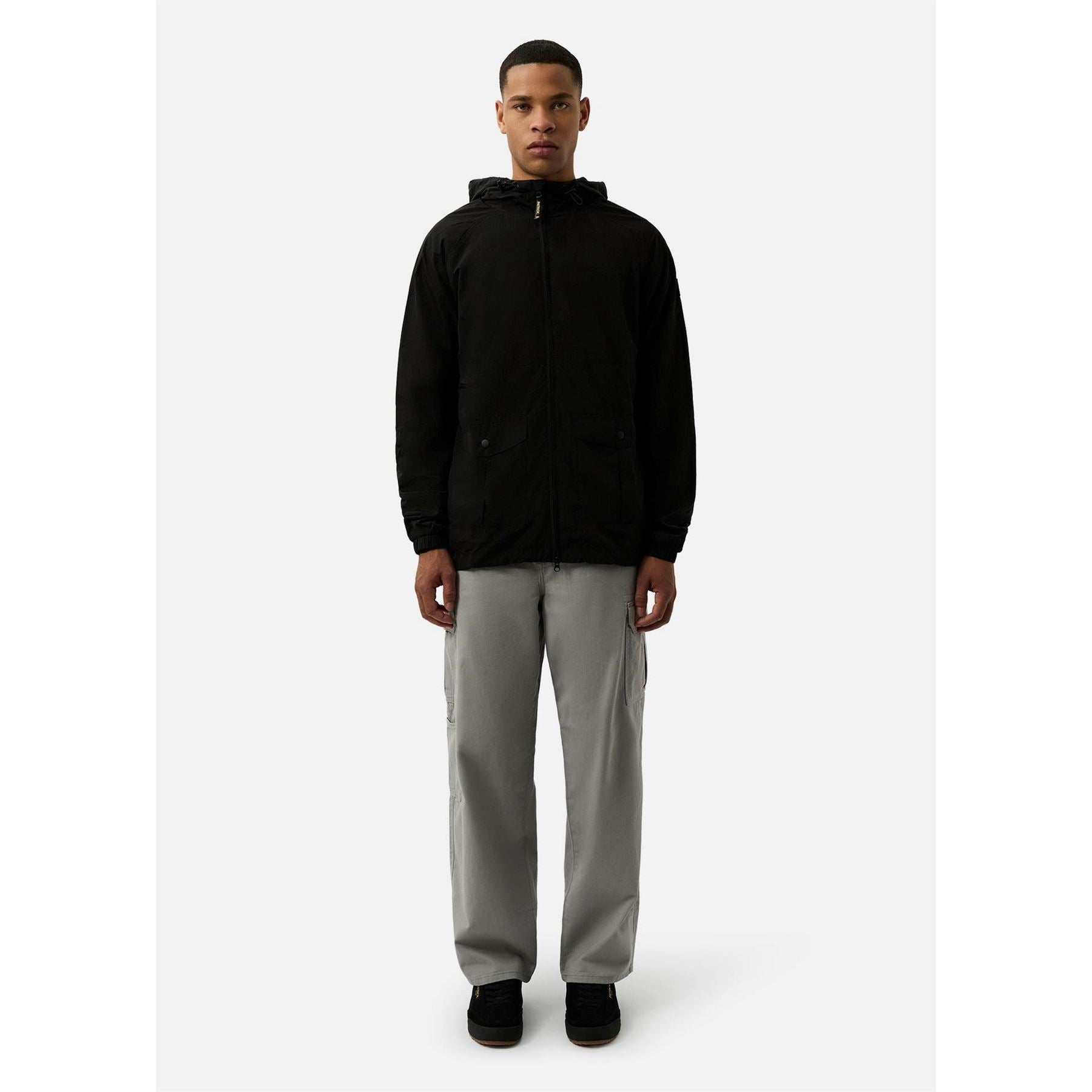 Patrick Chapman Hooded Solid Patterned Field Jacket