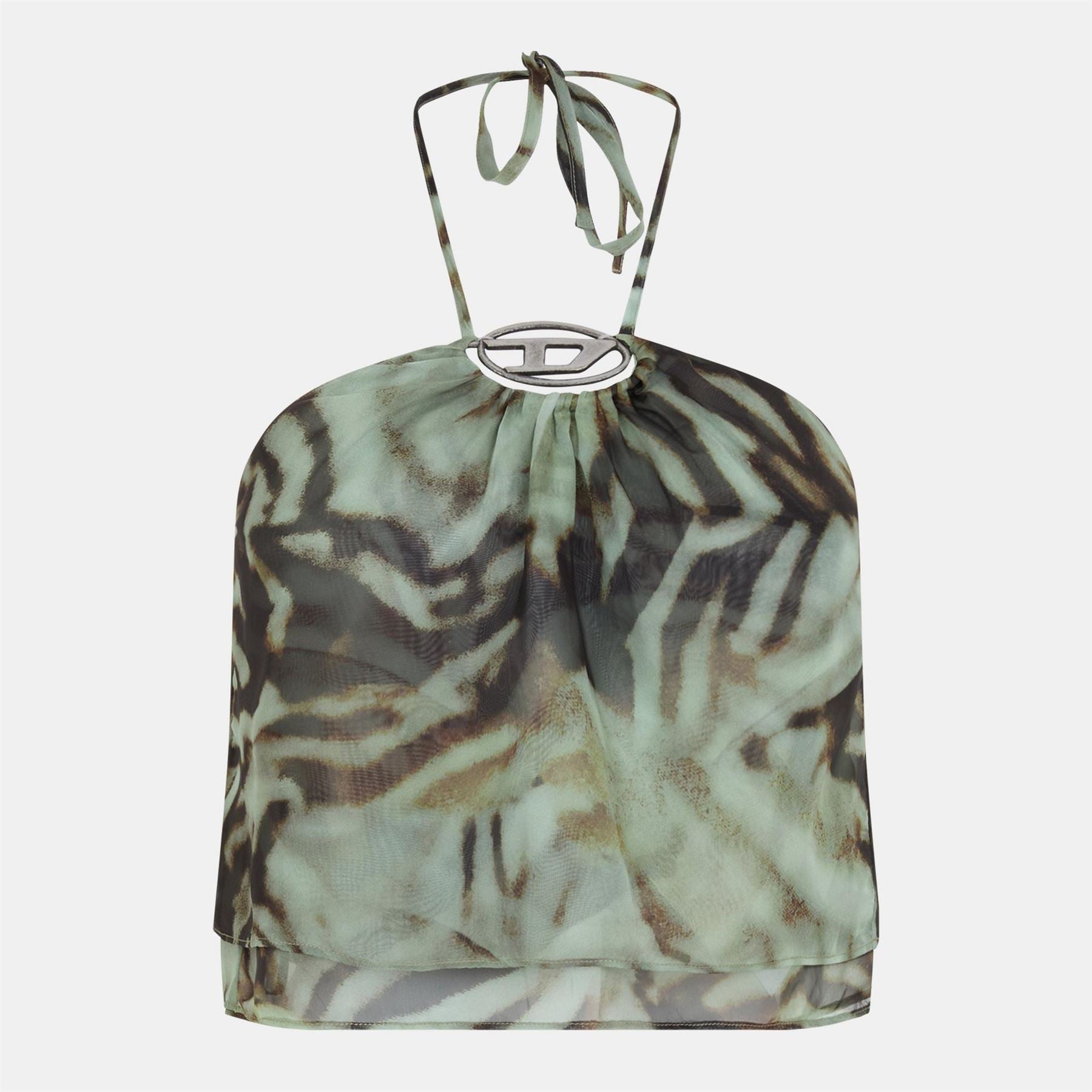 Diesel Slim Fit Halter Neck Spaghetti Straps Tank