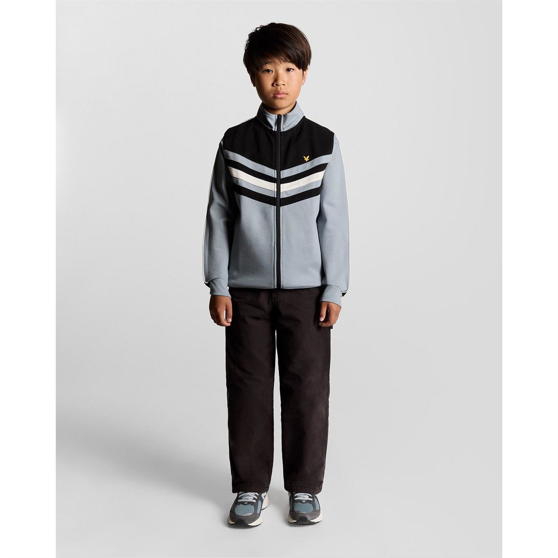 Lyle and Scott Color Block Full Zipper Ribbed Cuff Track Jacket
