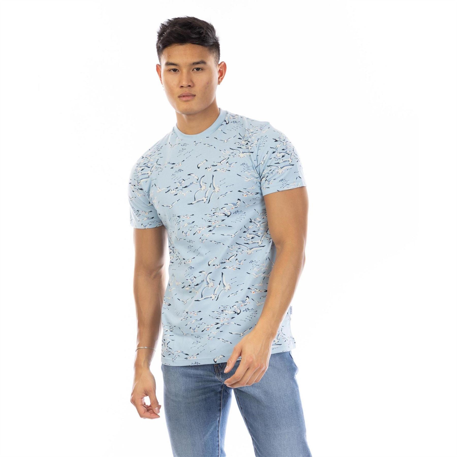 Peter Werth Feather Embellished Crew Neck Short Sleeve T-Shirt