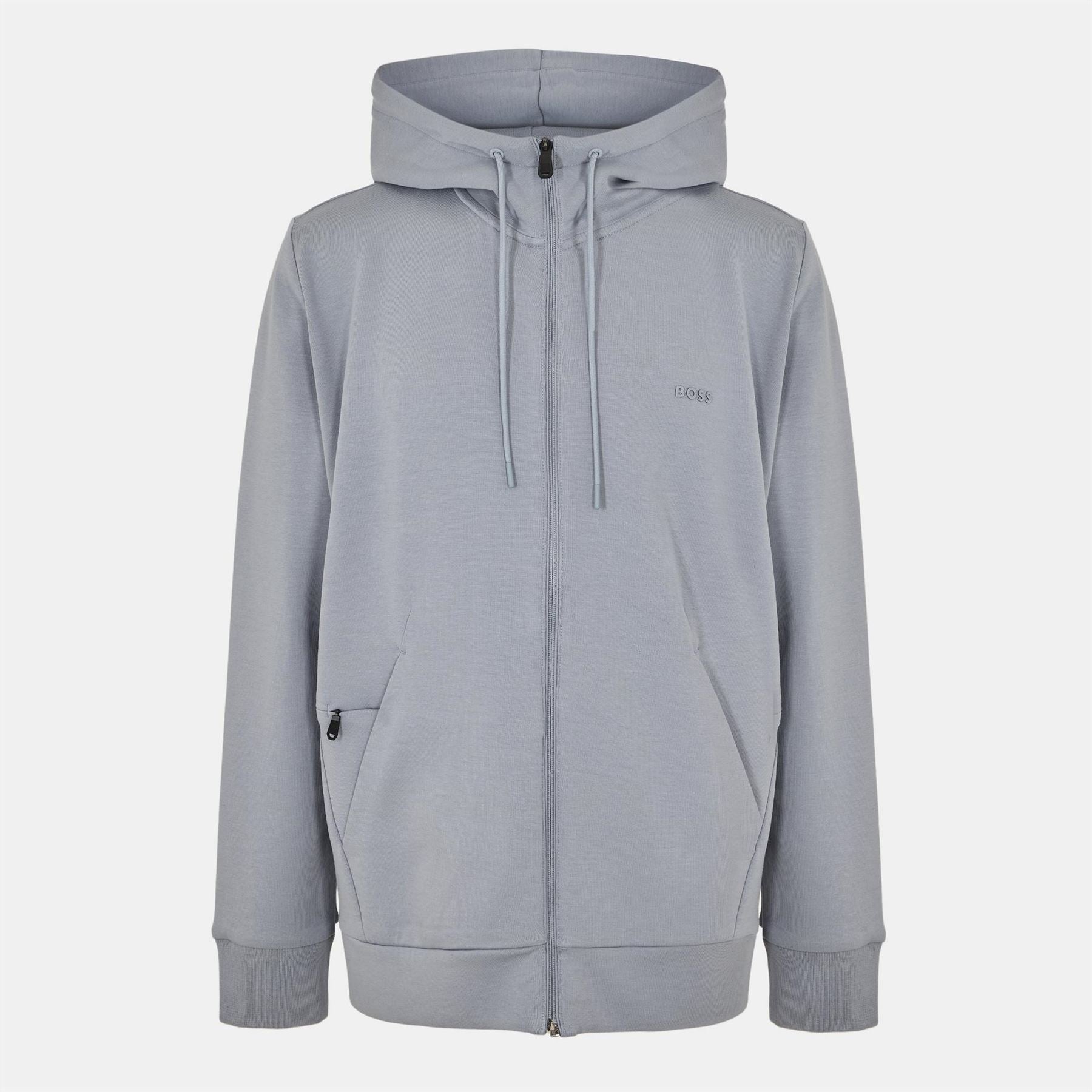 Boss BOSS GREEN Full Zip Hoodie with Adjustable Drawstring Hood   Streamlined Design