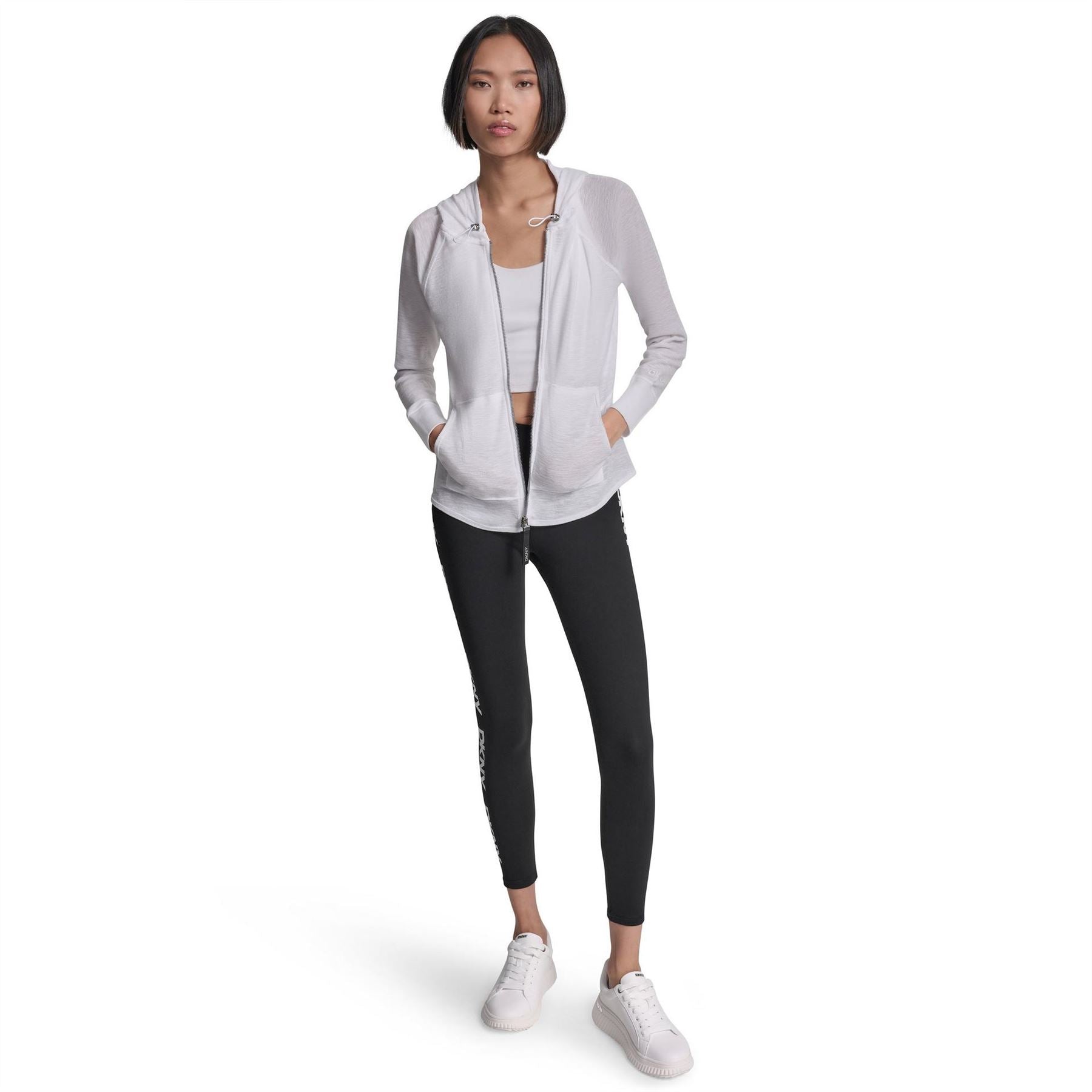 DKNY FulL-Zip Waffle Hoody