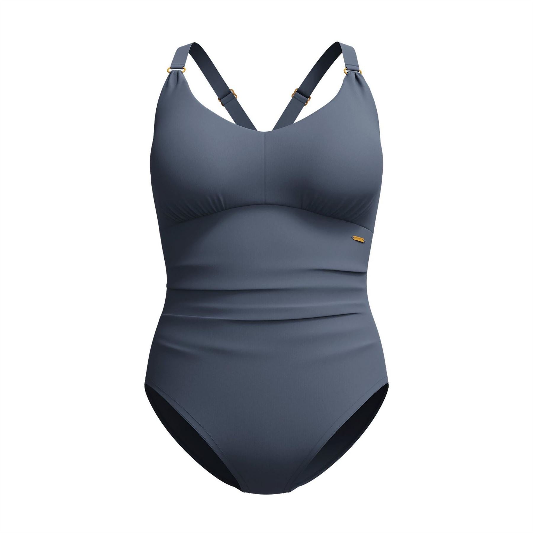 Speedo Shaping V Neck Cross Back One Piece Swimsuit