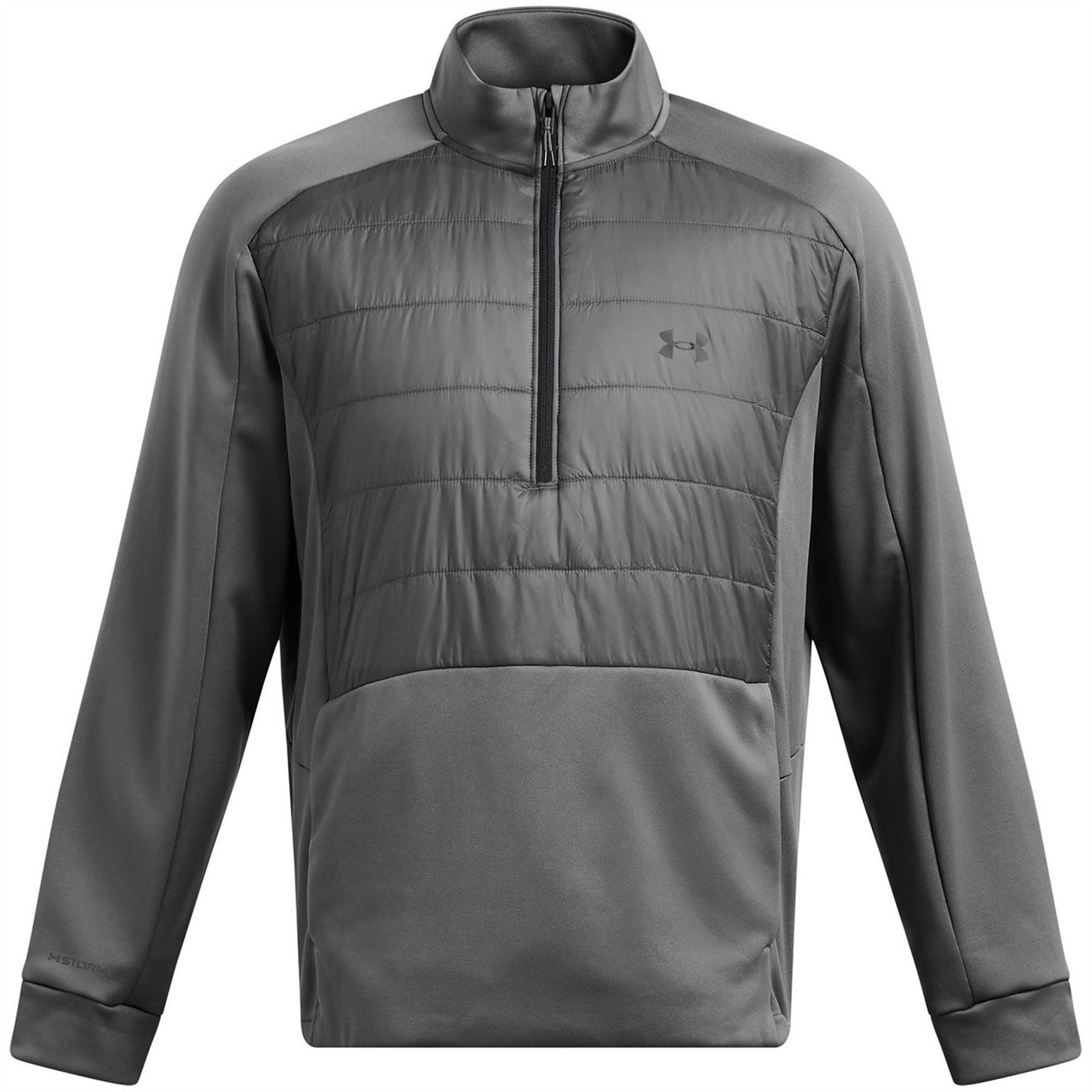 Under Armour Solid Patterned Fleece Half Zipper Ribbed Cuff Jacket