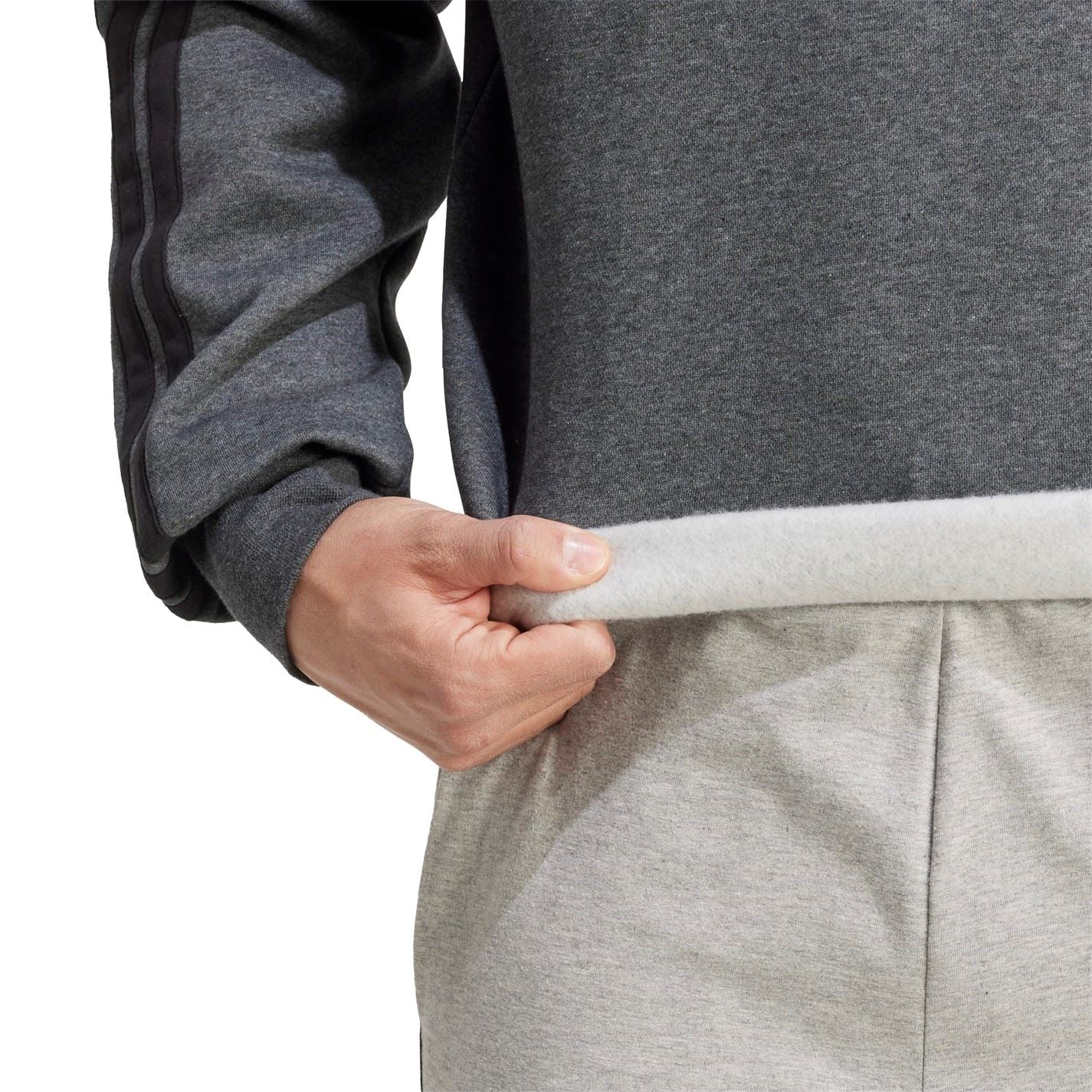 adidas Mens Essentials Crew 3 Stripes Pullover Sweatshirt