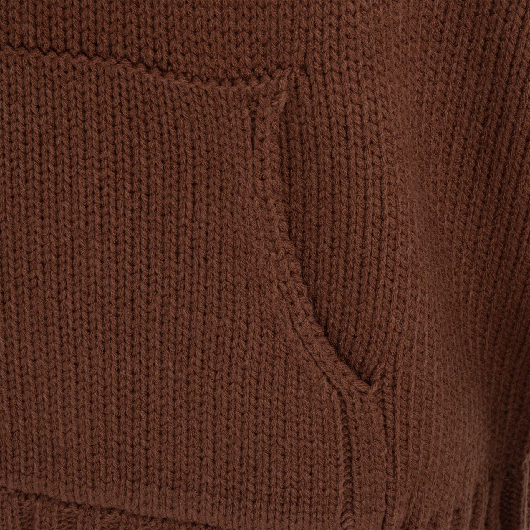 Miso Bow Knit Hooded Neck Long Sleeve Sweatshirt