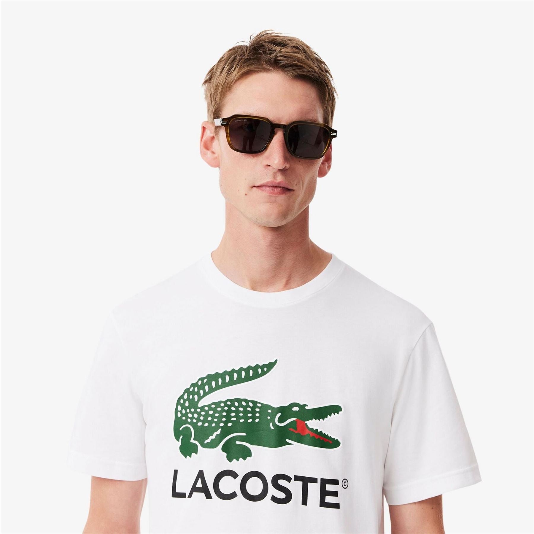 Lacoste Crocodile Print Regular Fit Crew Neck T-Shirt