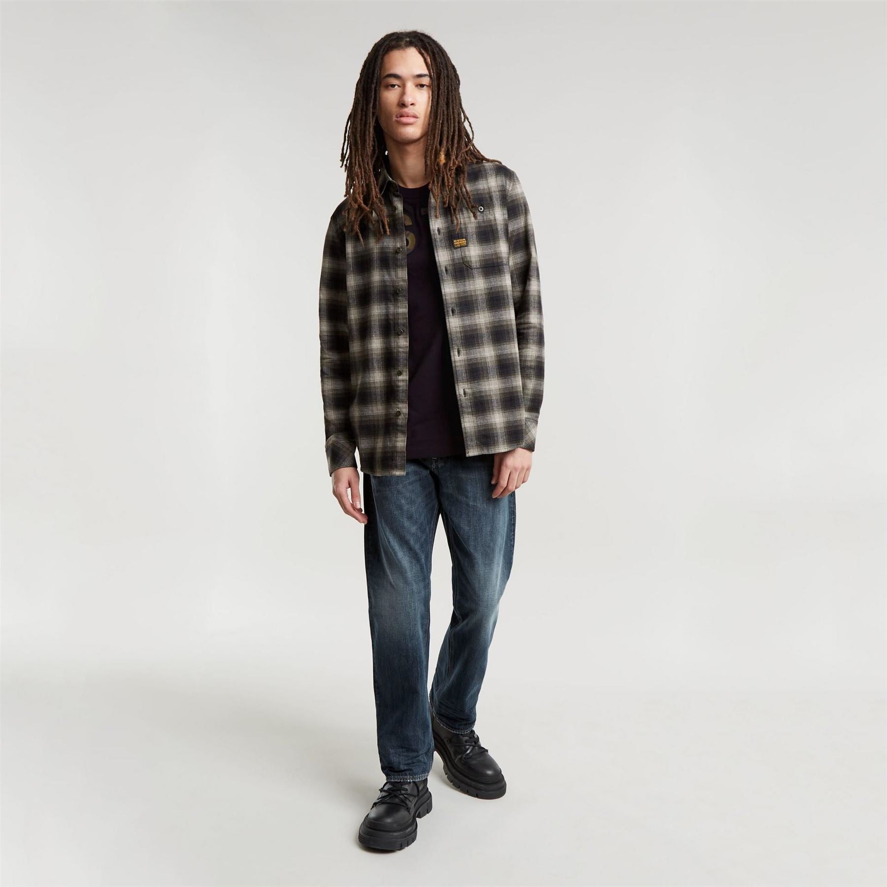 G Star Bristum Checked Long Sleeve Patterned Shirt