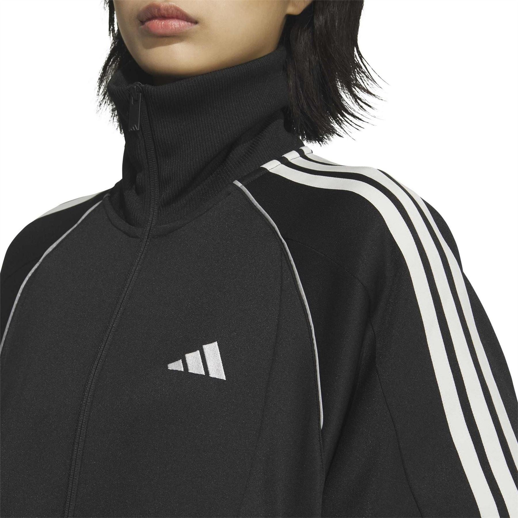 adidas Athletic Funnel Neck High Collar Long Sleeve Top