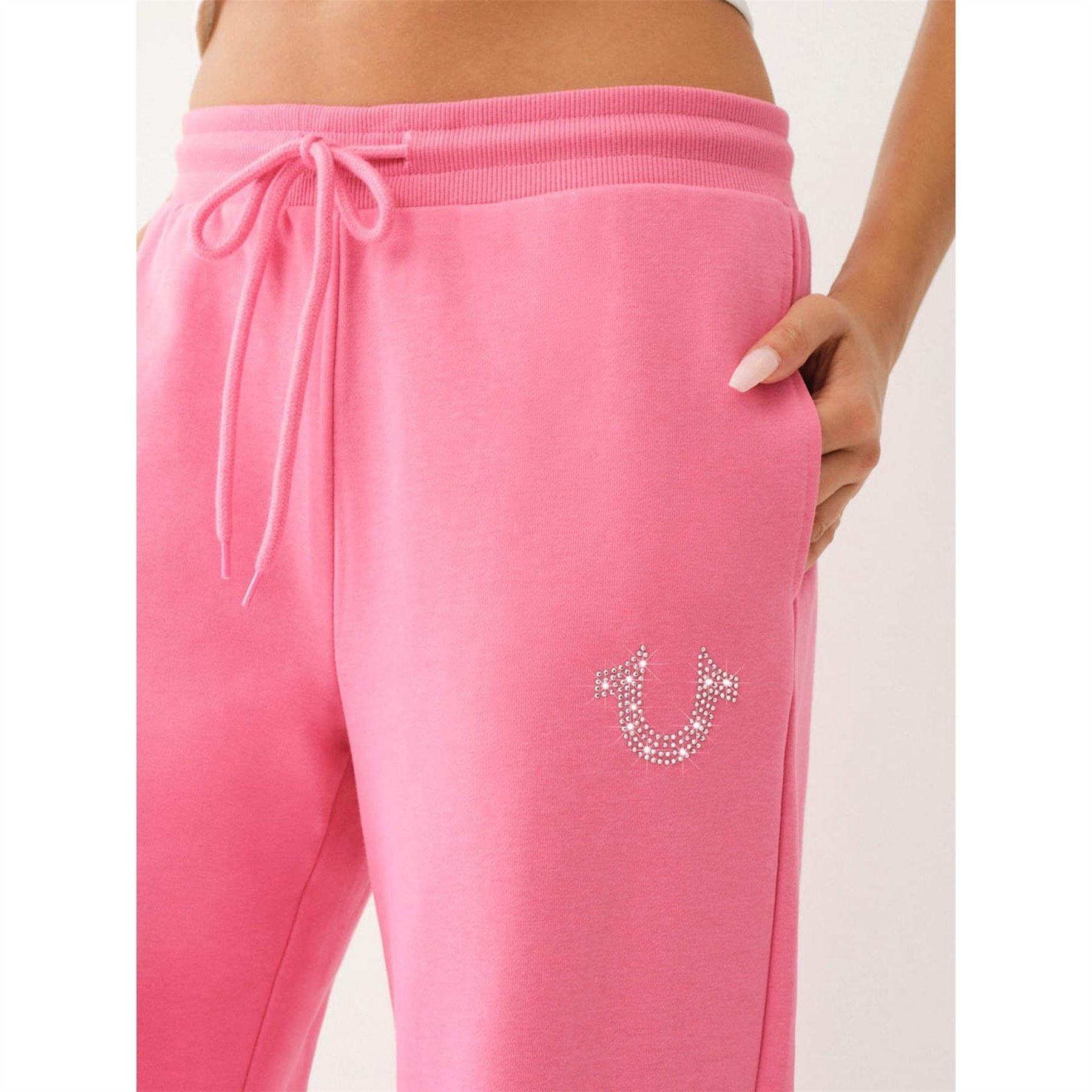 True Religion Wide Fit Open Hem Wide Leg Joggers