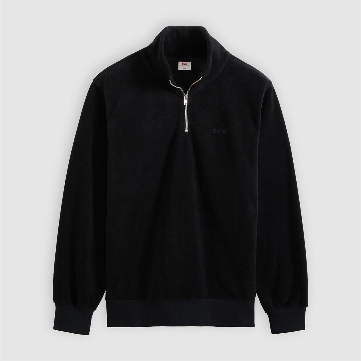 Levis Housemark Zip Neck High Collar Long Sleeve Sweatshirt