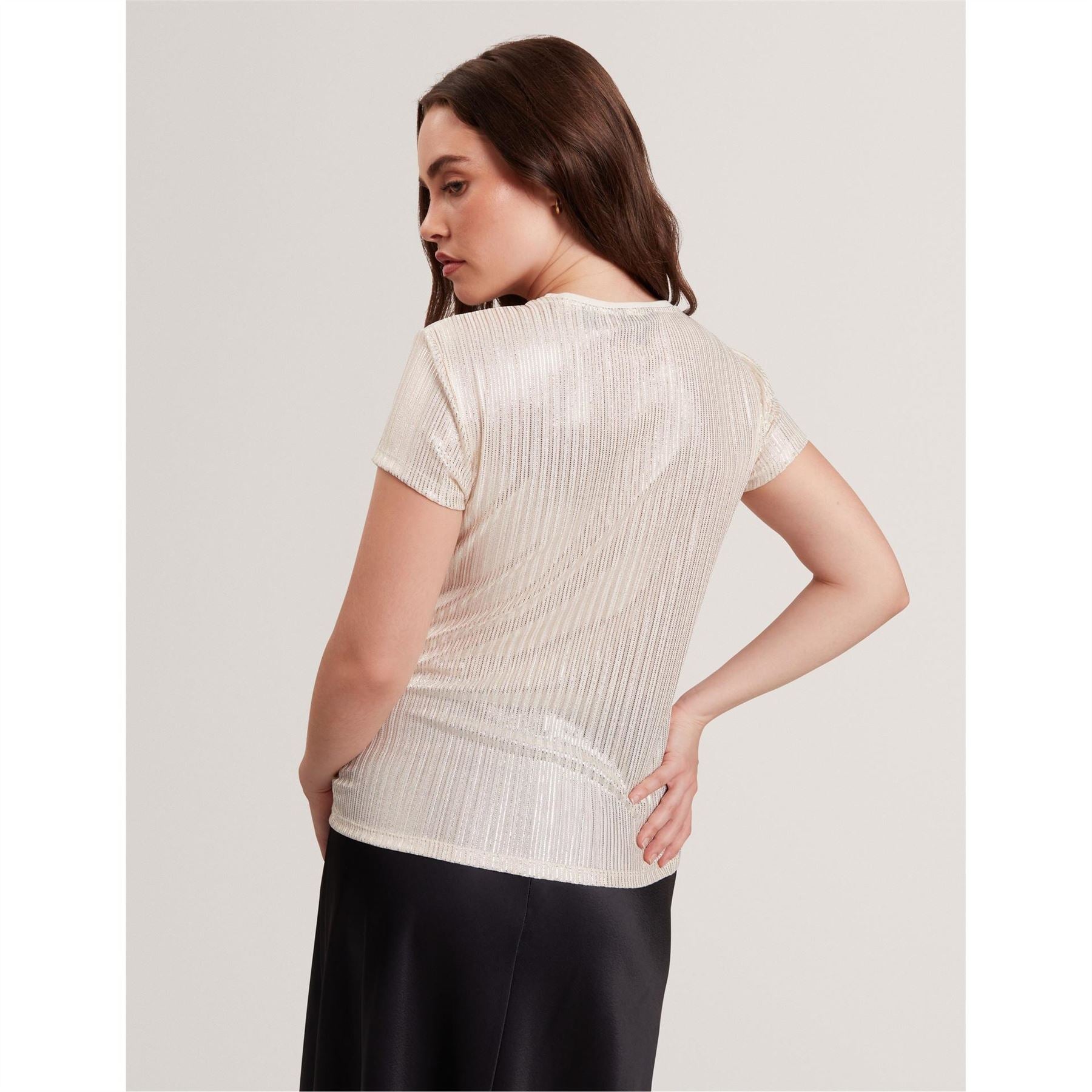 Ted Baker Metallic Crew Neck Short Sleeve Slim Fit T-Shirt