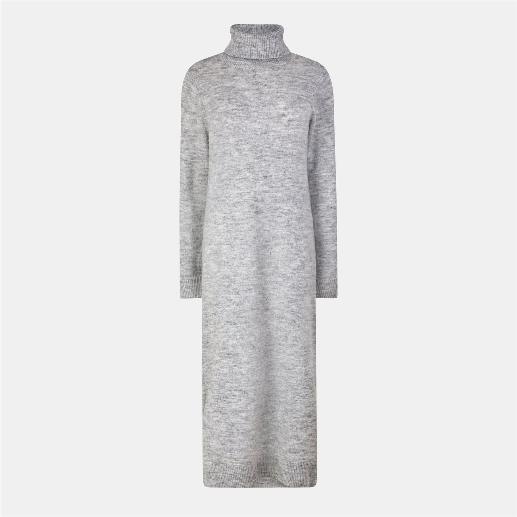 Pieces Knit Turtleneck Long Sleeve Midi Sweater Dress