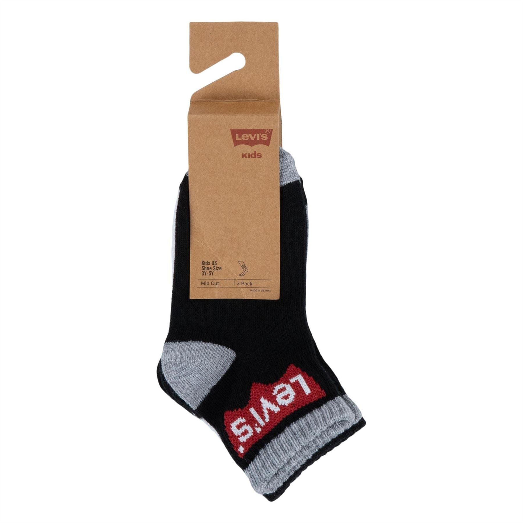 Levis 3 Pack Of Quarter Crew Socks Juniors