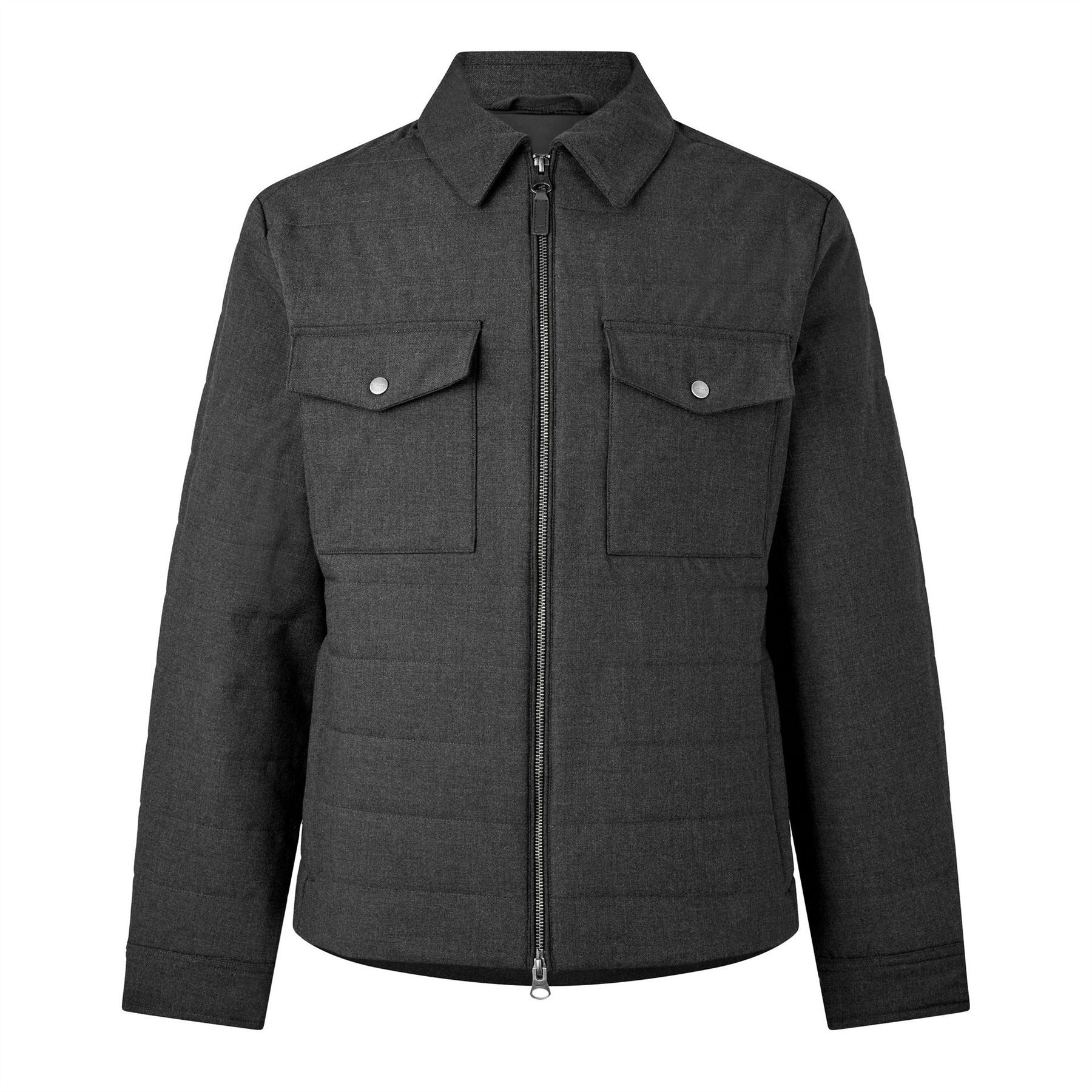 Gant Solid Shirt Collar Shirt Jacket with Press Stud Cuff