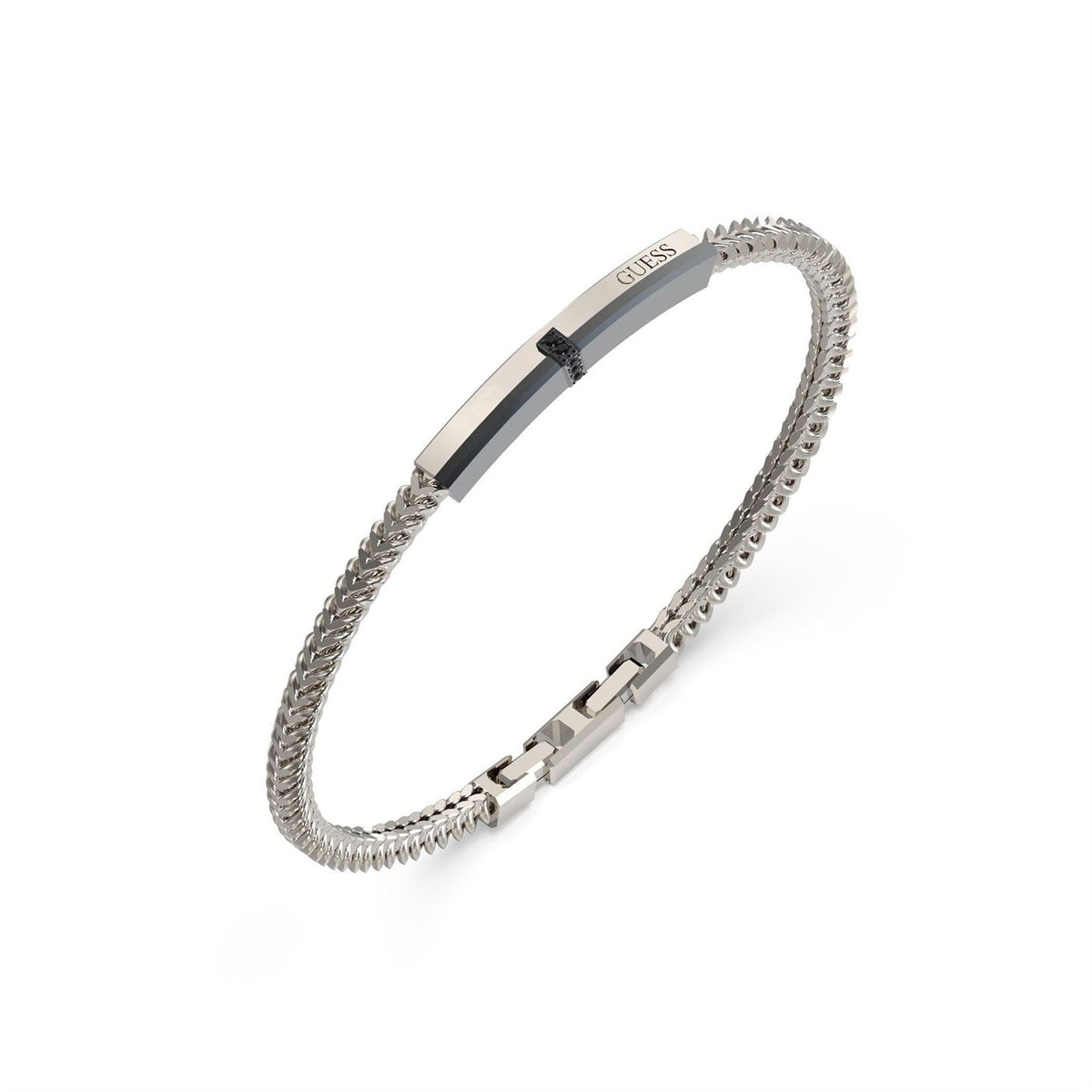 Guess Eclipse Plate Stainless Steel Chain Bracelet