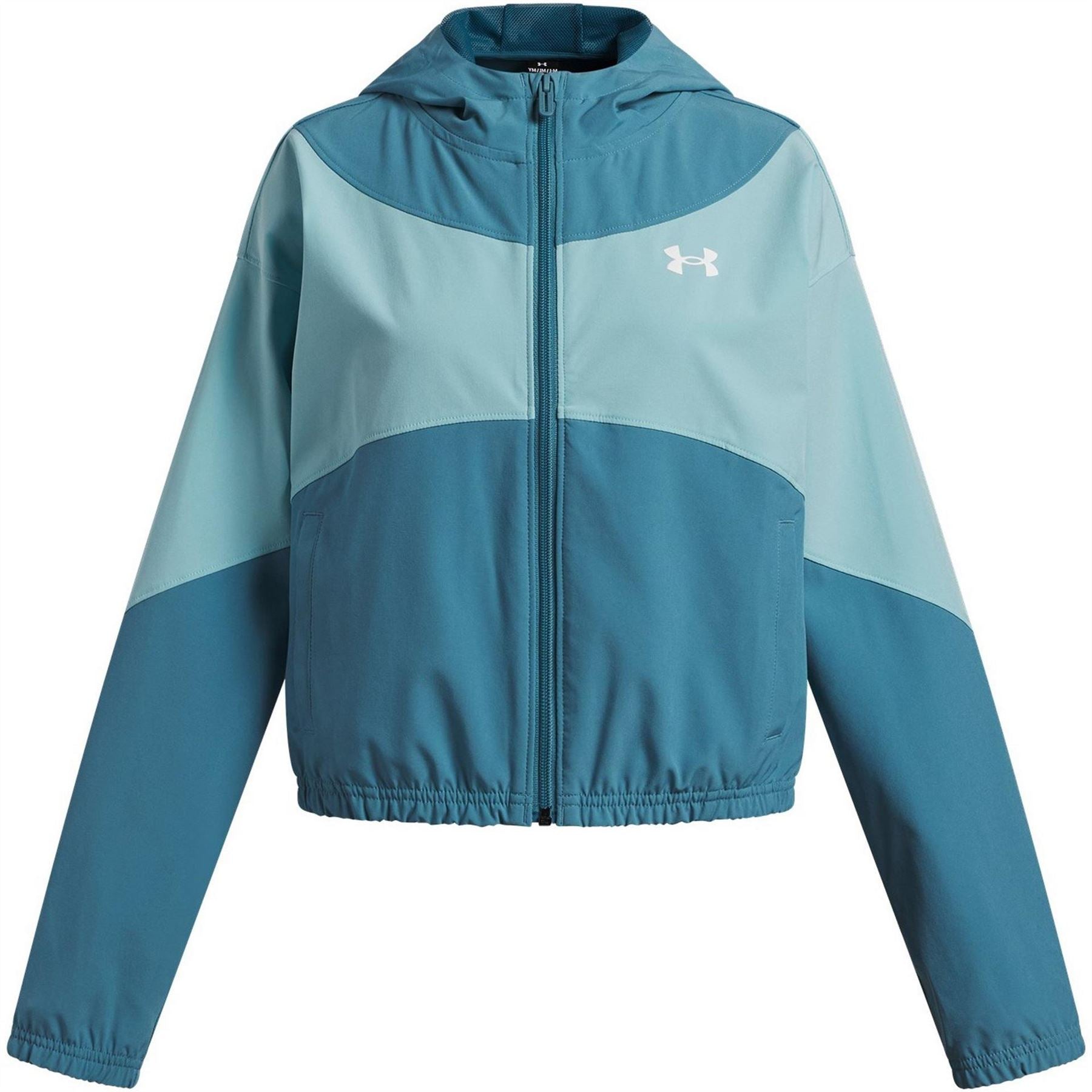 Under Armour Solid Patterned Hooded Zipped Pocket Windbreaker Jacket