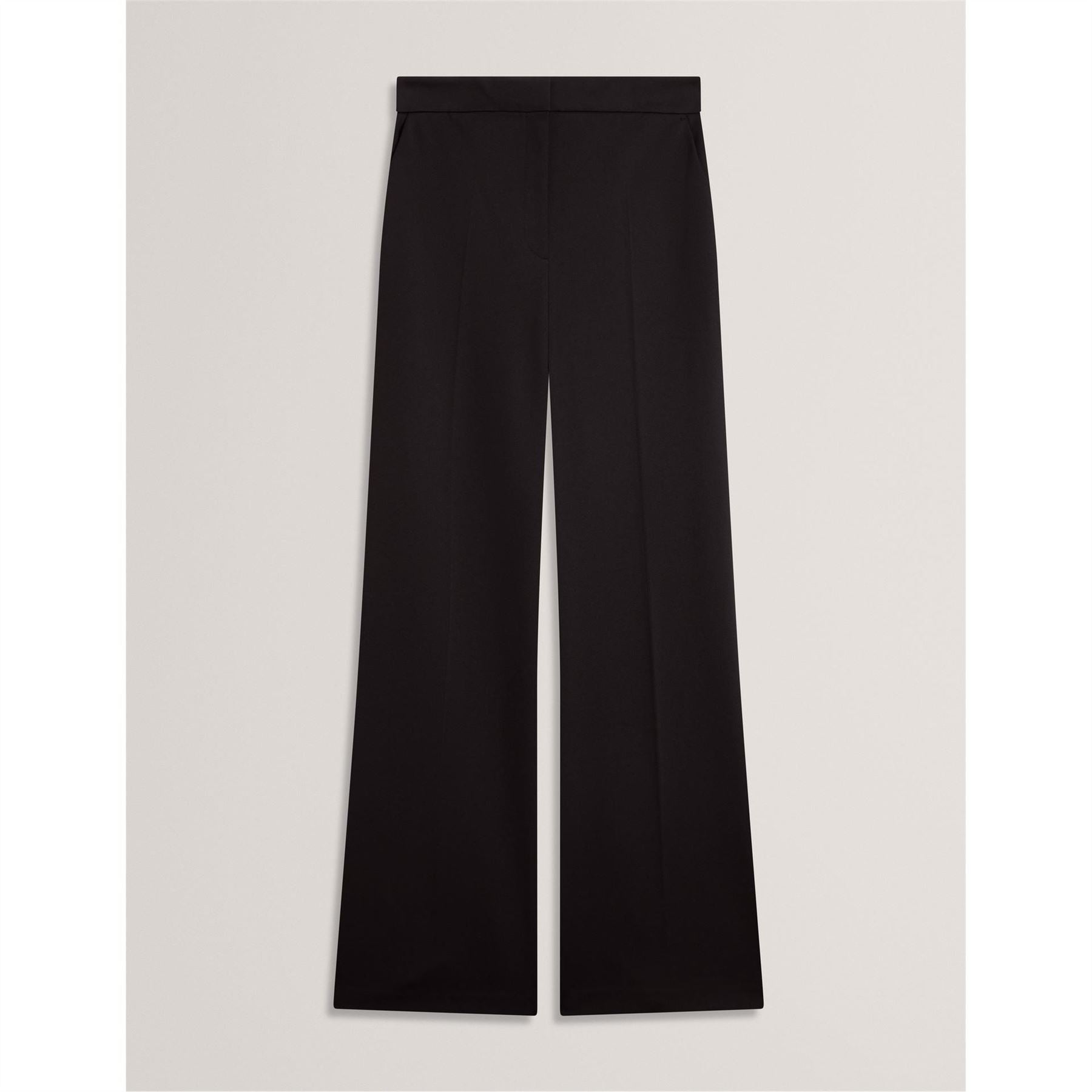 Ted Baker Solid Patterned Flared Wide Fit Trousers