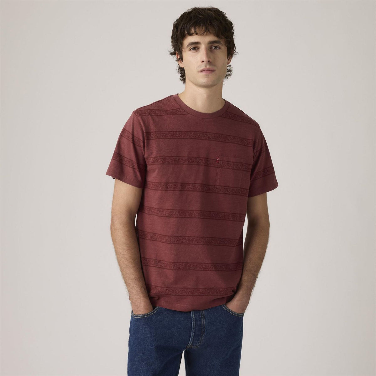 Levis Regular Fit Crew Neck Short Sleeve T-Shirt with Chest Pocket