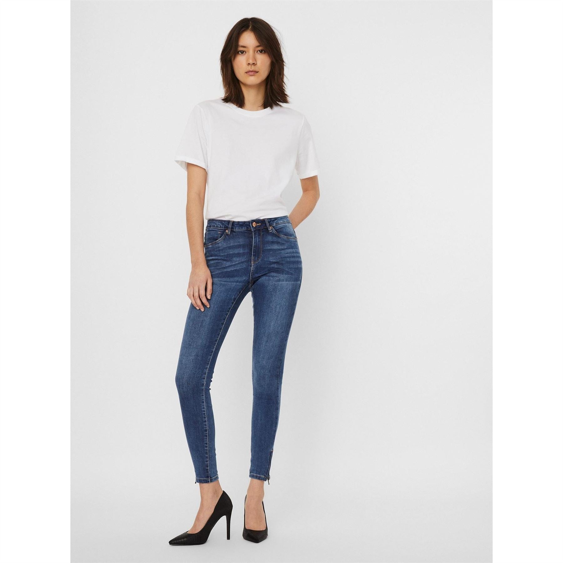 Vero Moda Tilde Midrise Slim Ankle Zipped Skinny Jeans