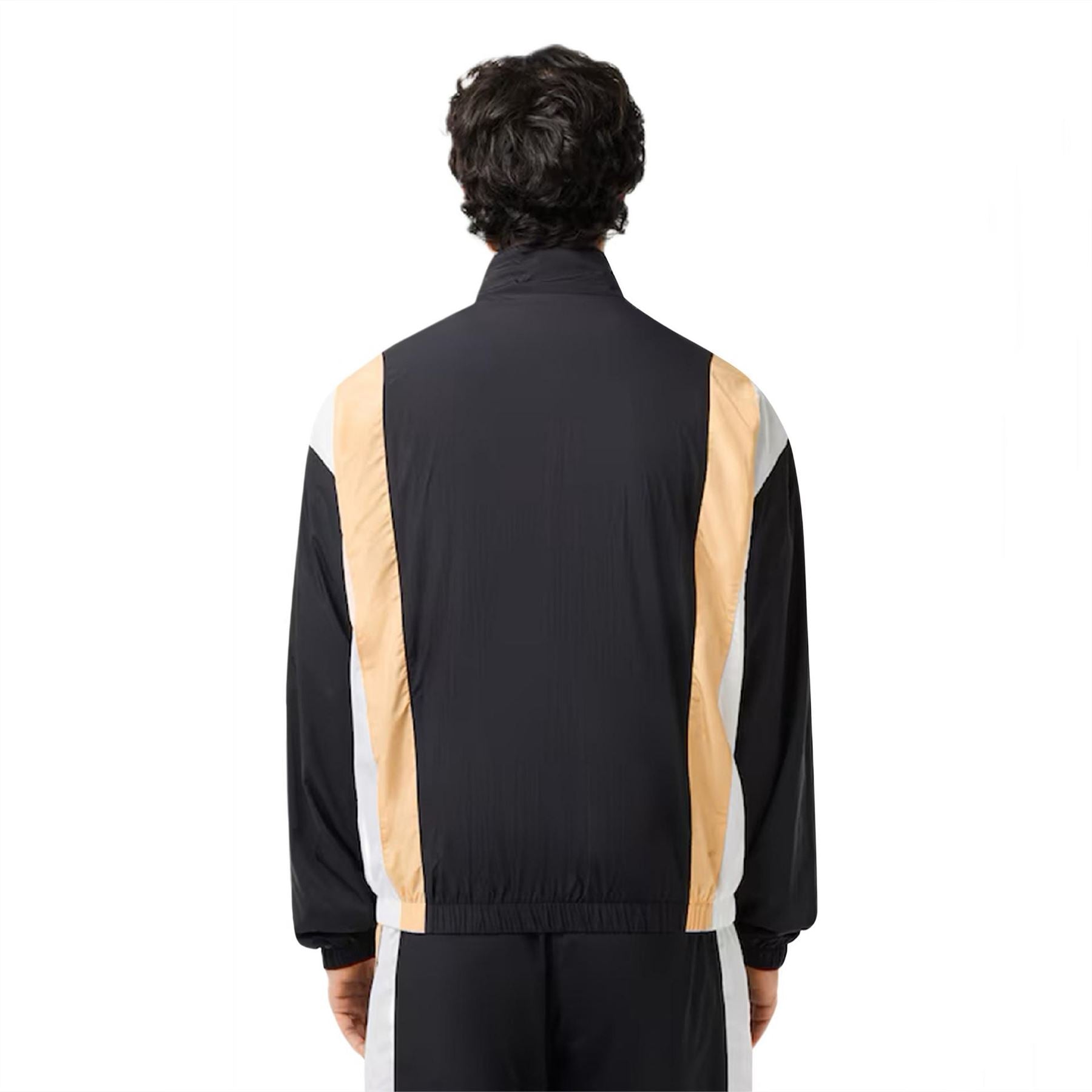 Lacoste Color Block High Neck Ribbed Cuff Rain Jacket